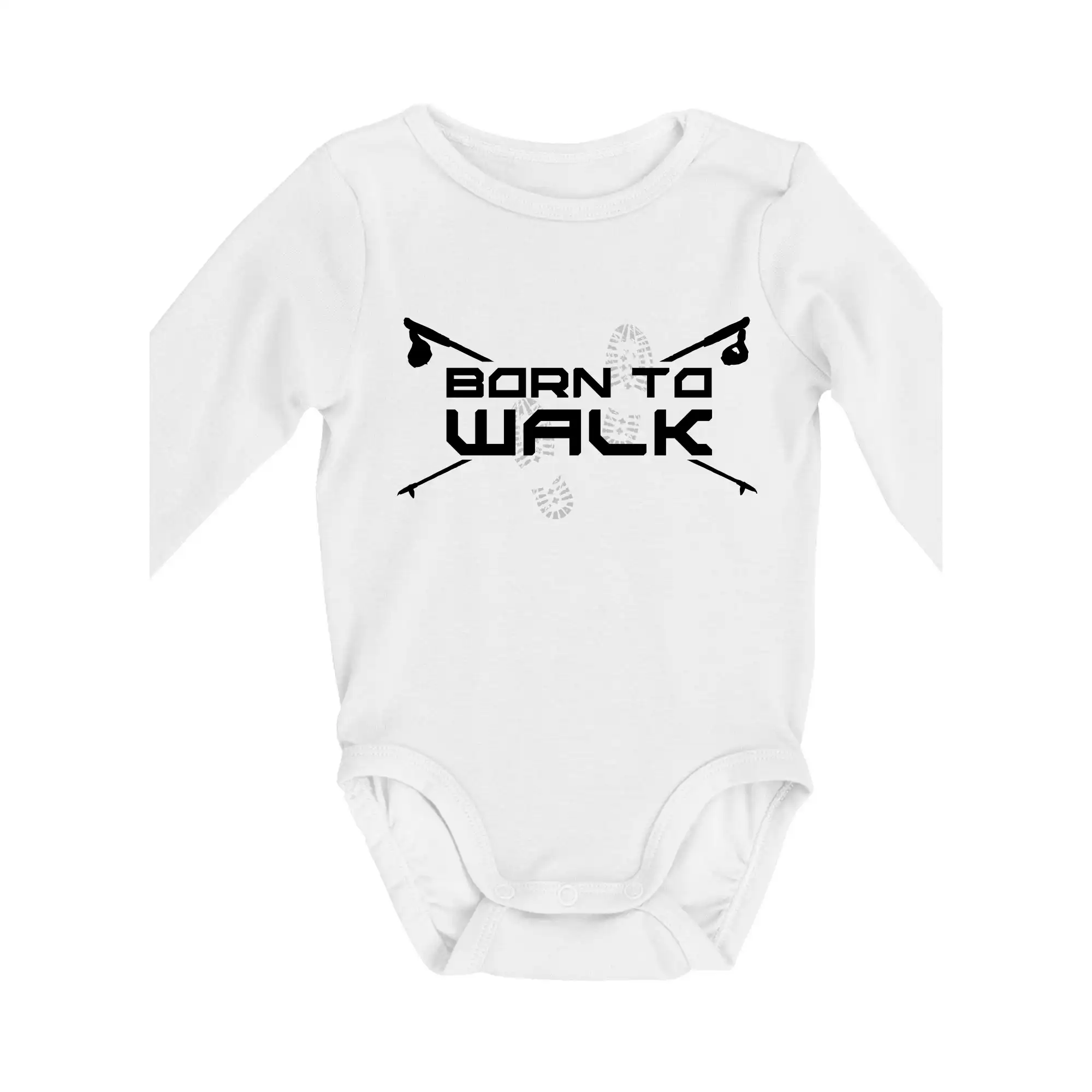 Trička pre cestovateľov - Born to walk - Body dojčenské s dlhým rukávom
