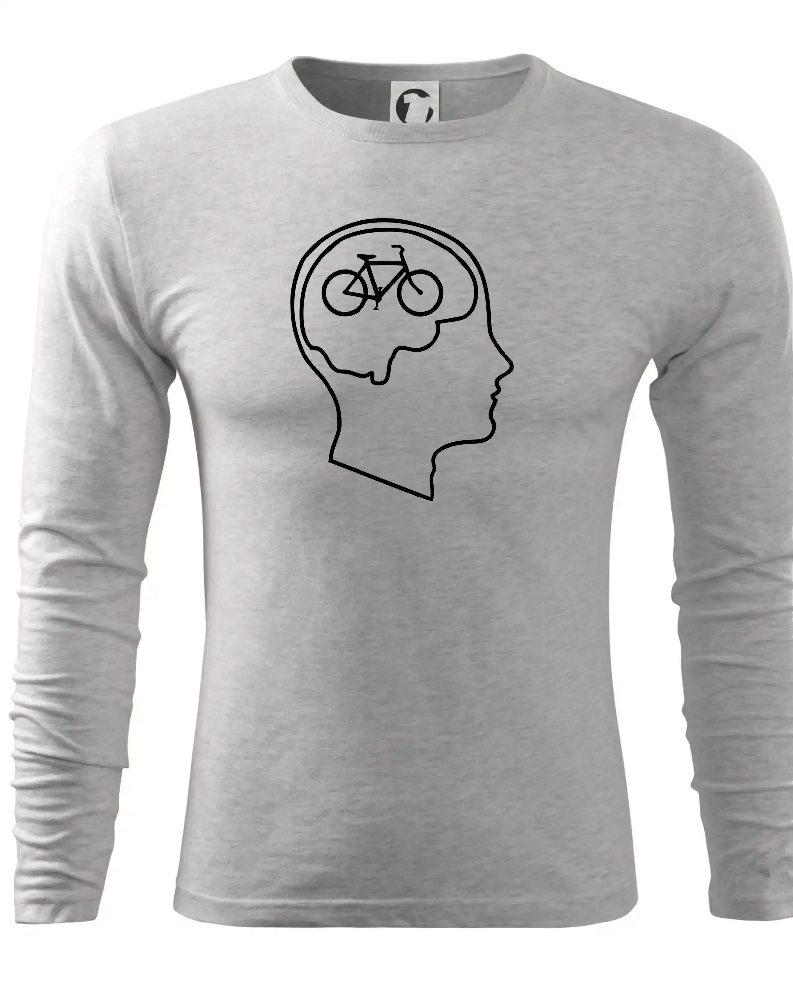Tričko ako darček pre cyklistu - Myslím len na bicykel - Tričko s dlhým rukávom FIT-T long sleeve