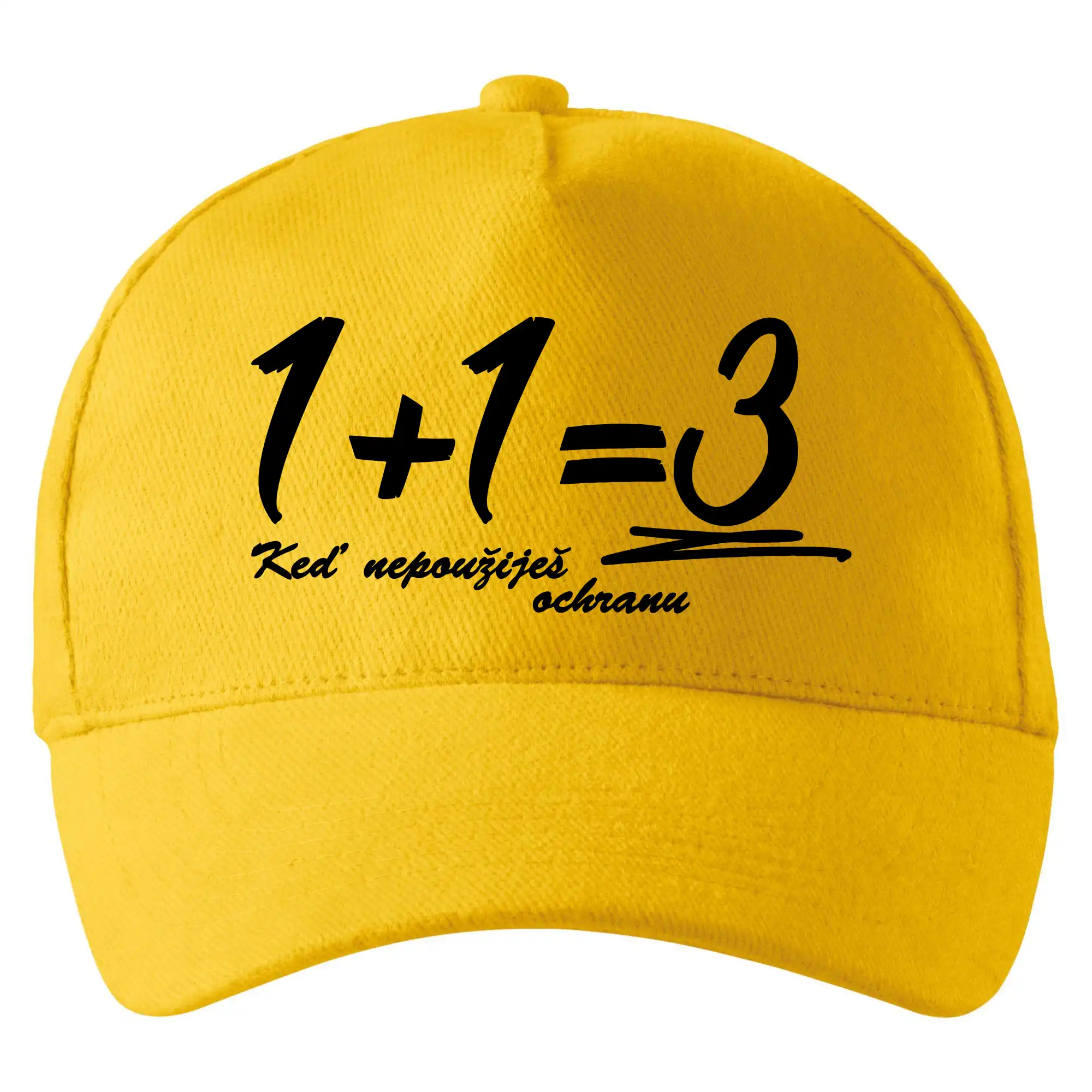 Tričká na párty - 1+1=3 keď nepoužiješ ochranu - Šiltovka so zahnutým šiltom a mosaznou sponou