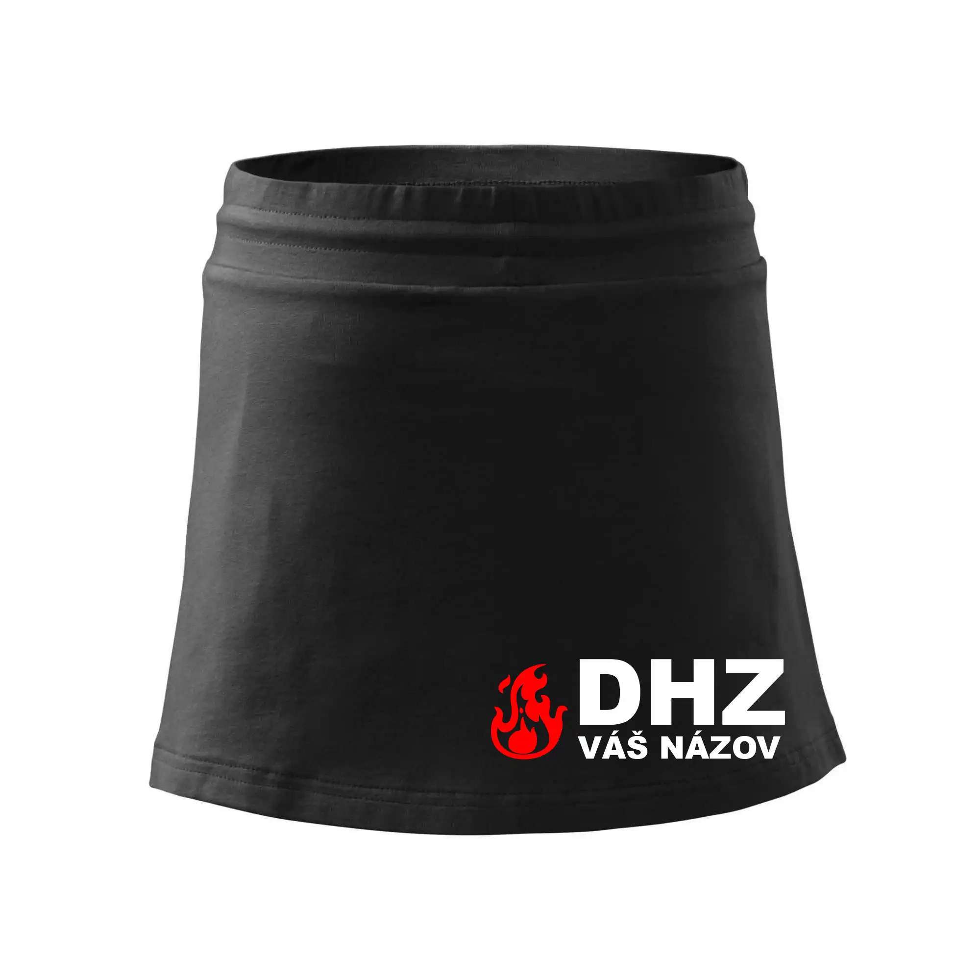 Originálne tričká pre hasičov - DHZ (oheň, názov sboru - vlastný nápis) - Športová sukne - two in one