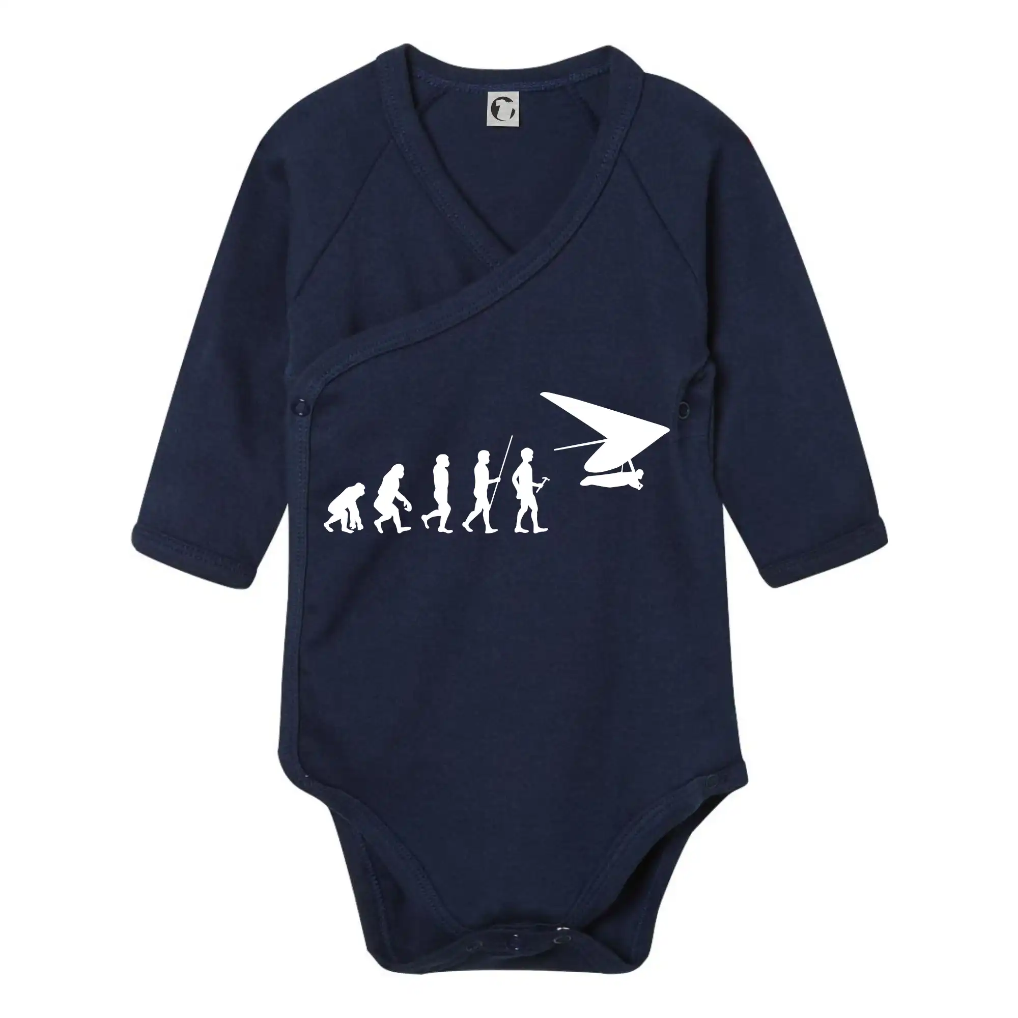 Tričká s motívom paraglidingu - Evolúcia rogalo - Body zavinovacie s dlhým rukávom