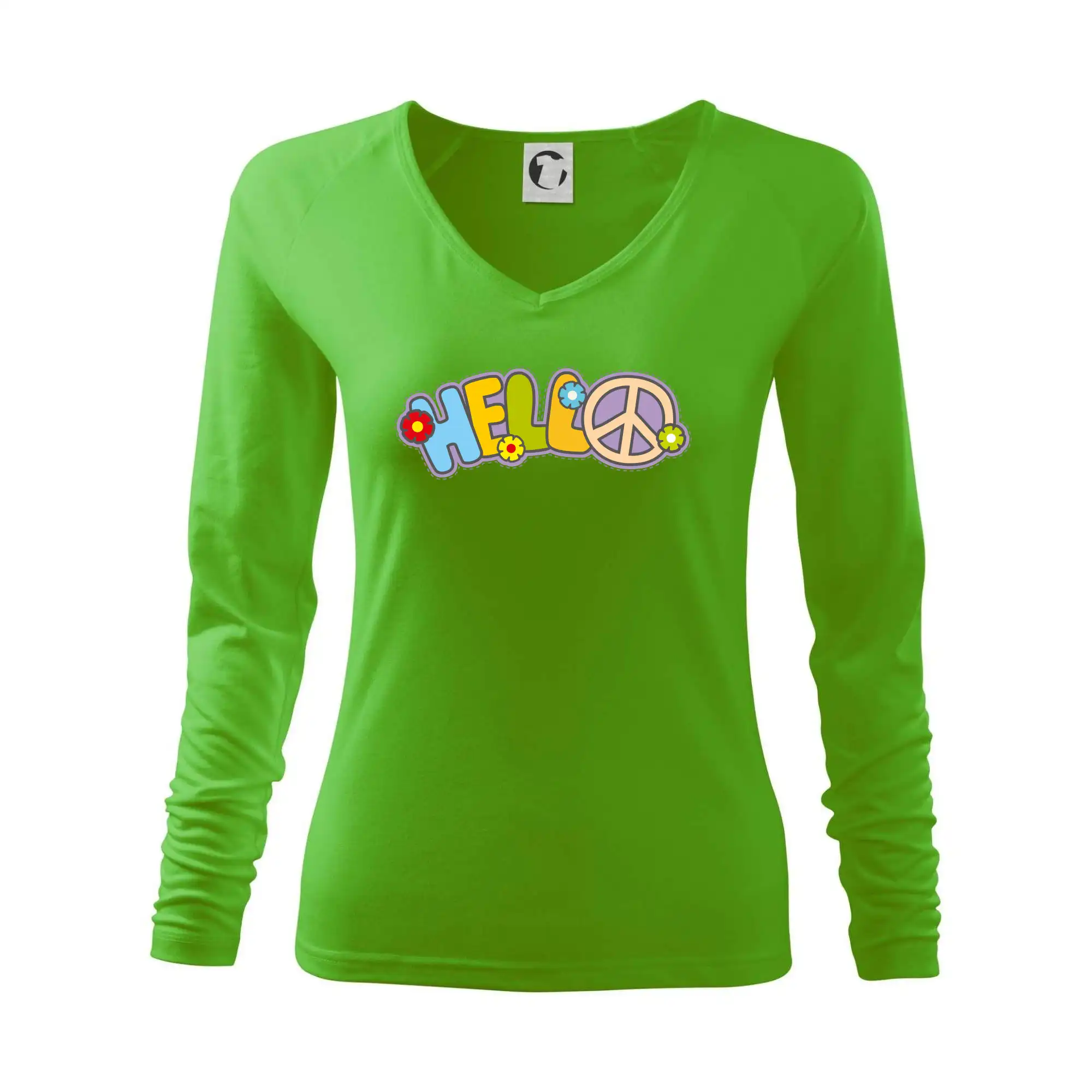 Tričká pre pohodový ľudí - Hello hippie symbol - Tričko dámske Elegance