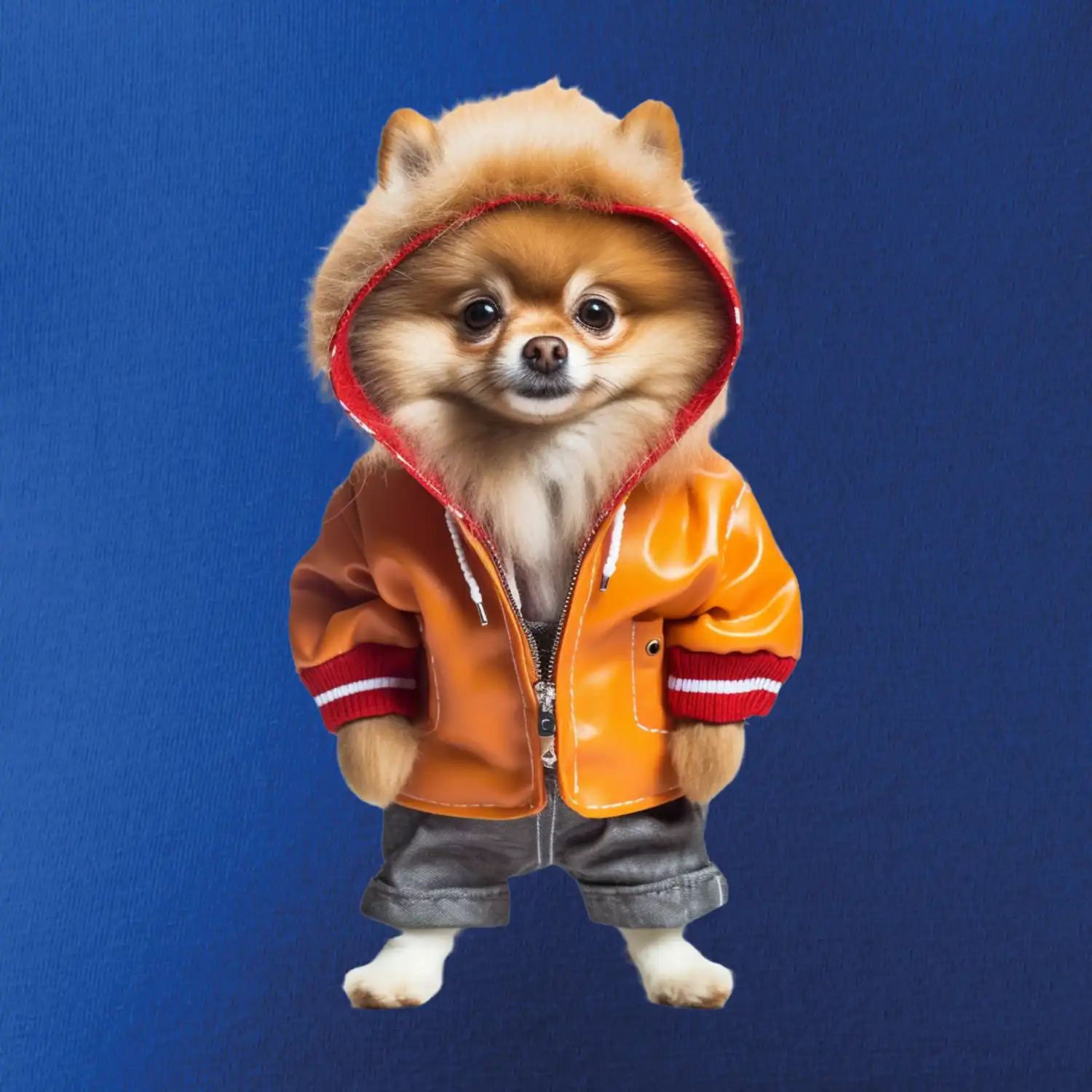Pomeranian v bundě