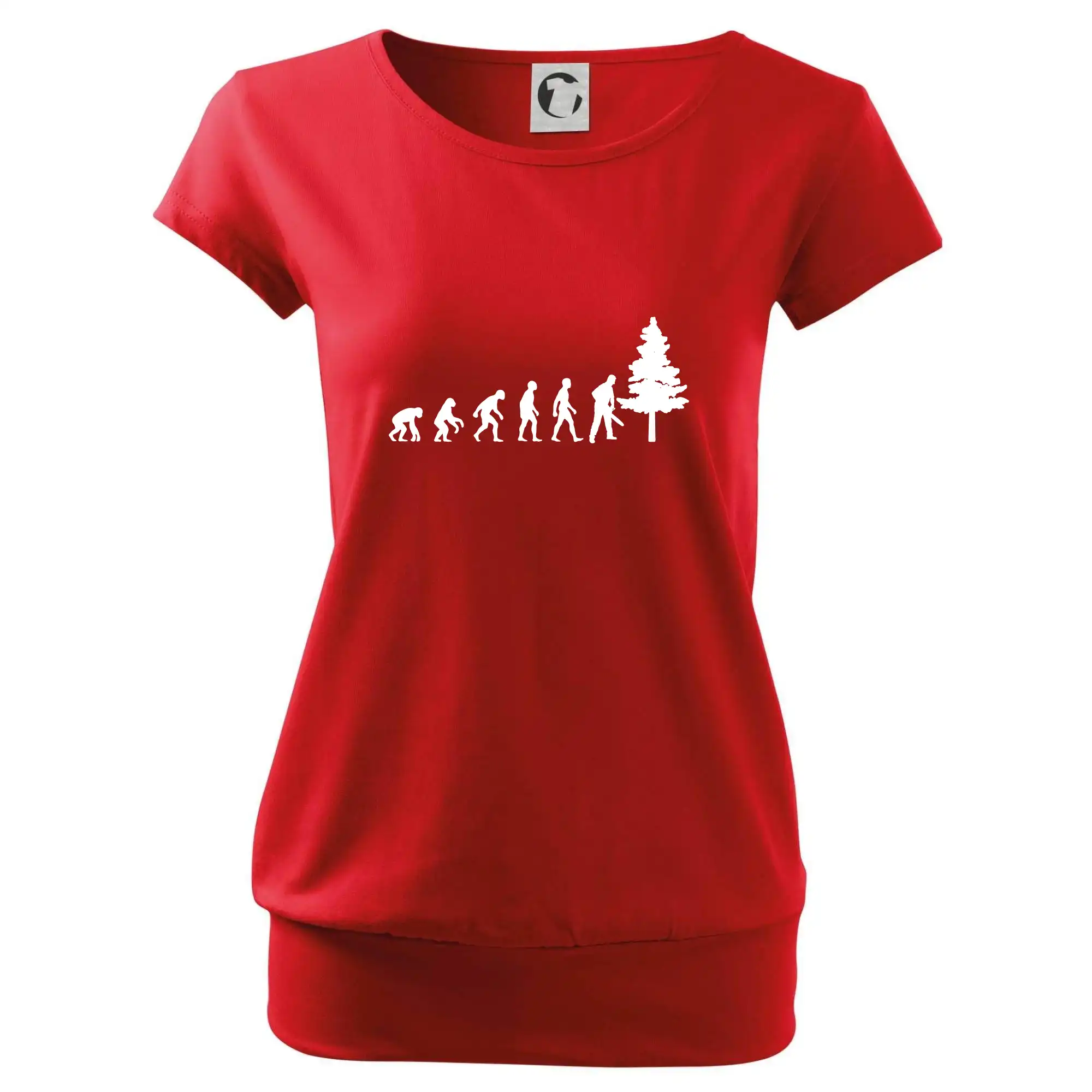 Evoluce dřevorubec - pila a strom