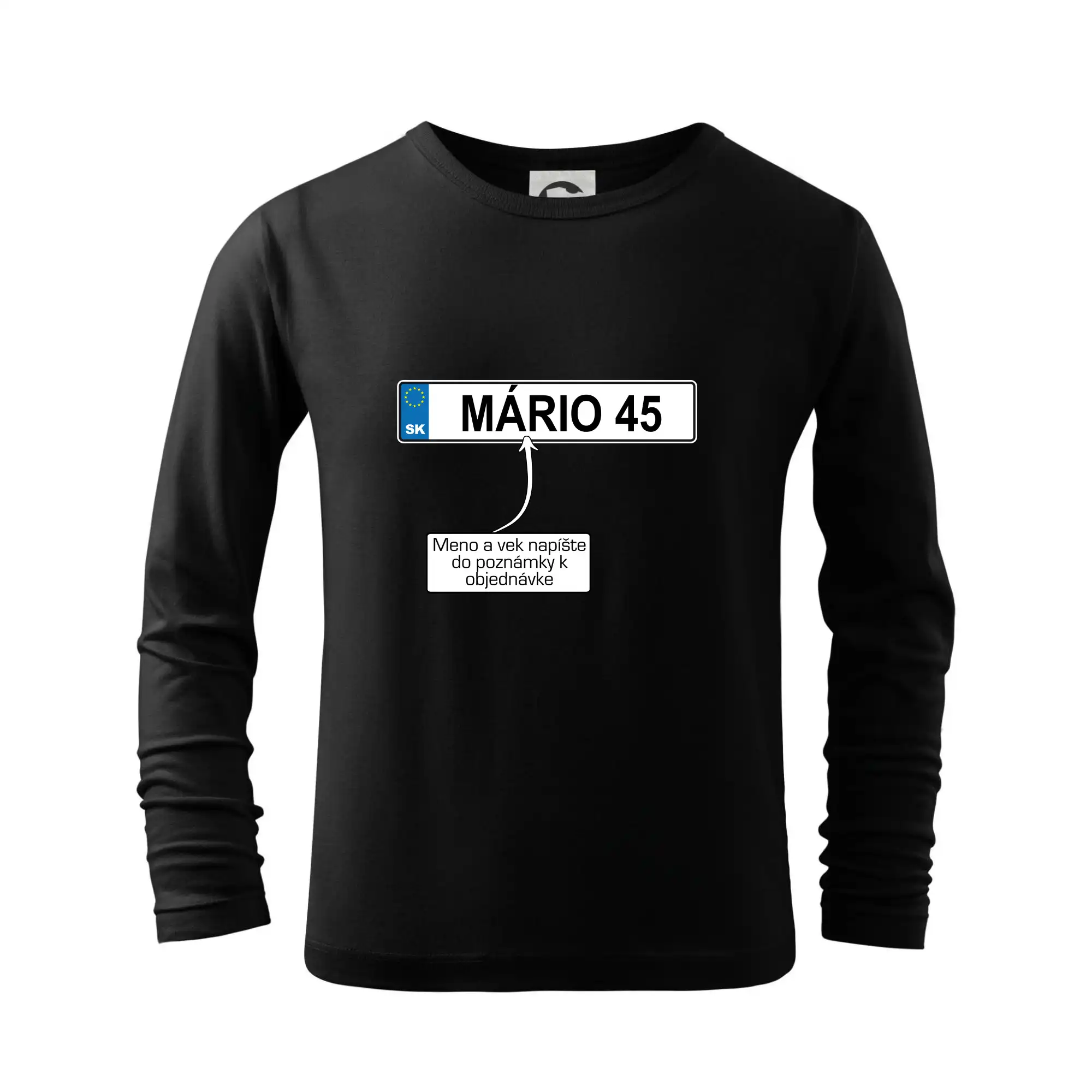Tričká k narodeninám - ŠPZ Meno a vek - Tričko detské Long Sleeve