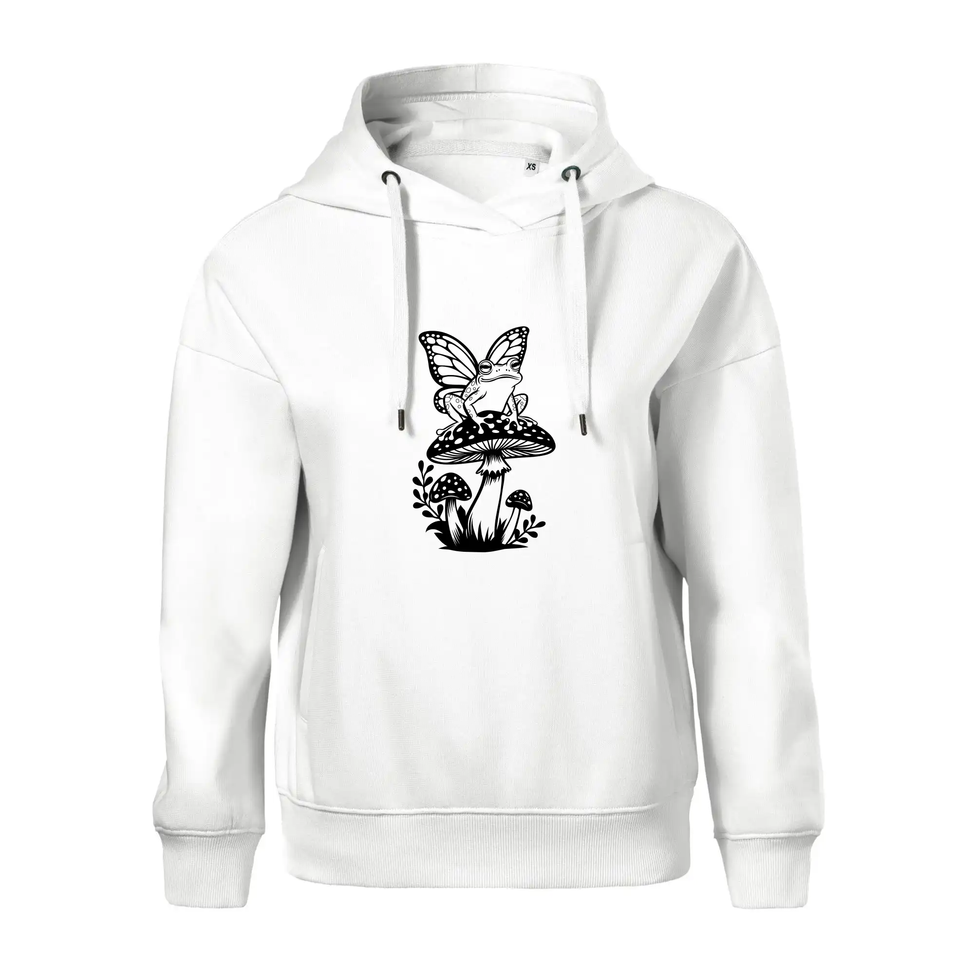 Goblincore černá houba se žábou