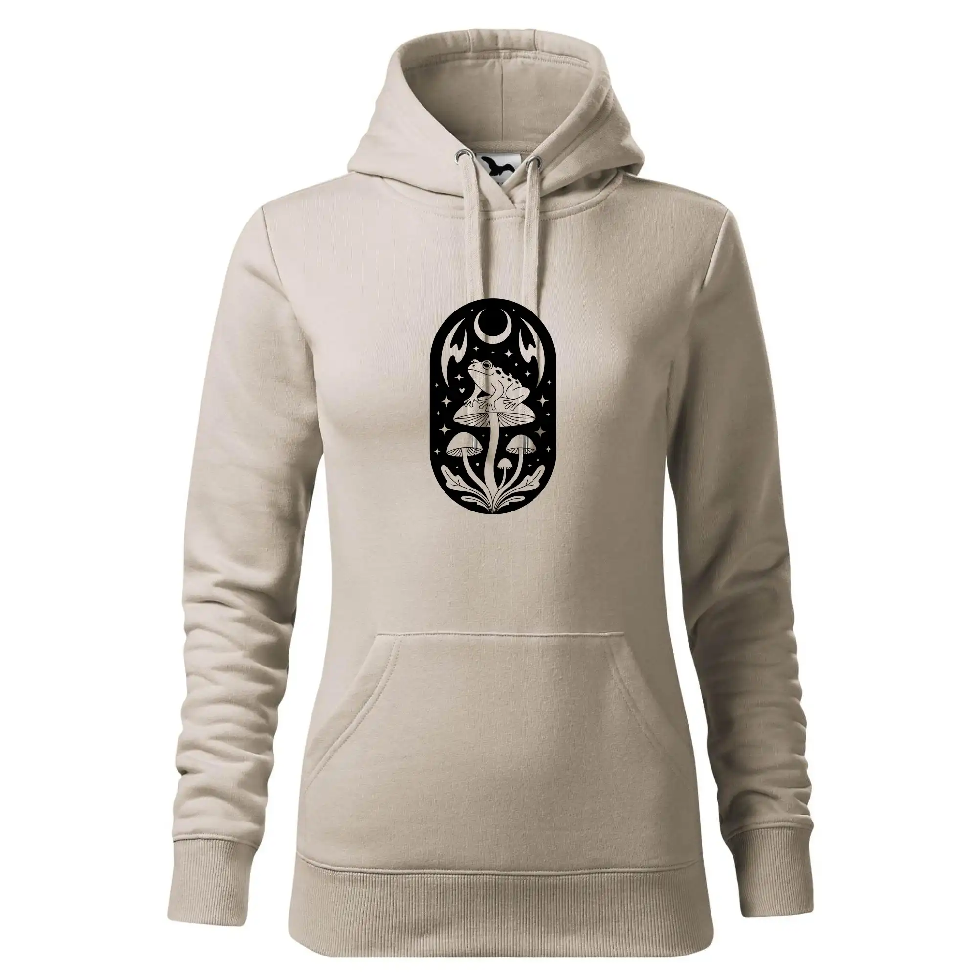 Goblincore černobílá oválná žába