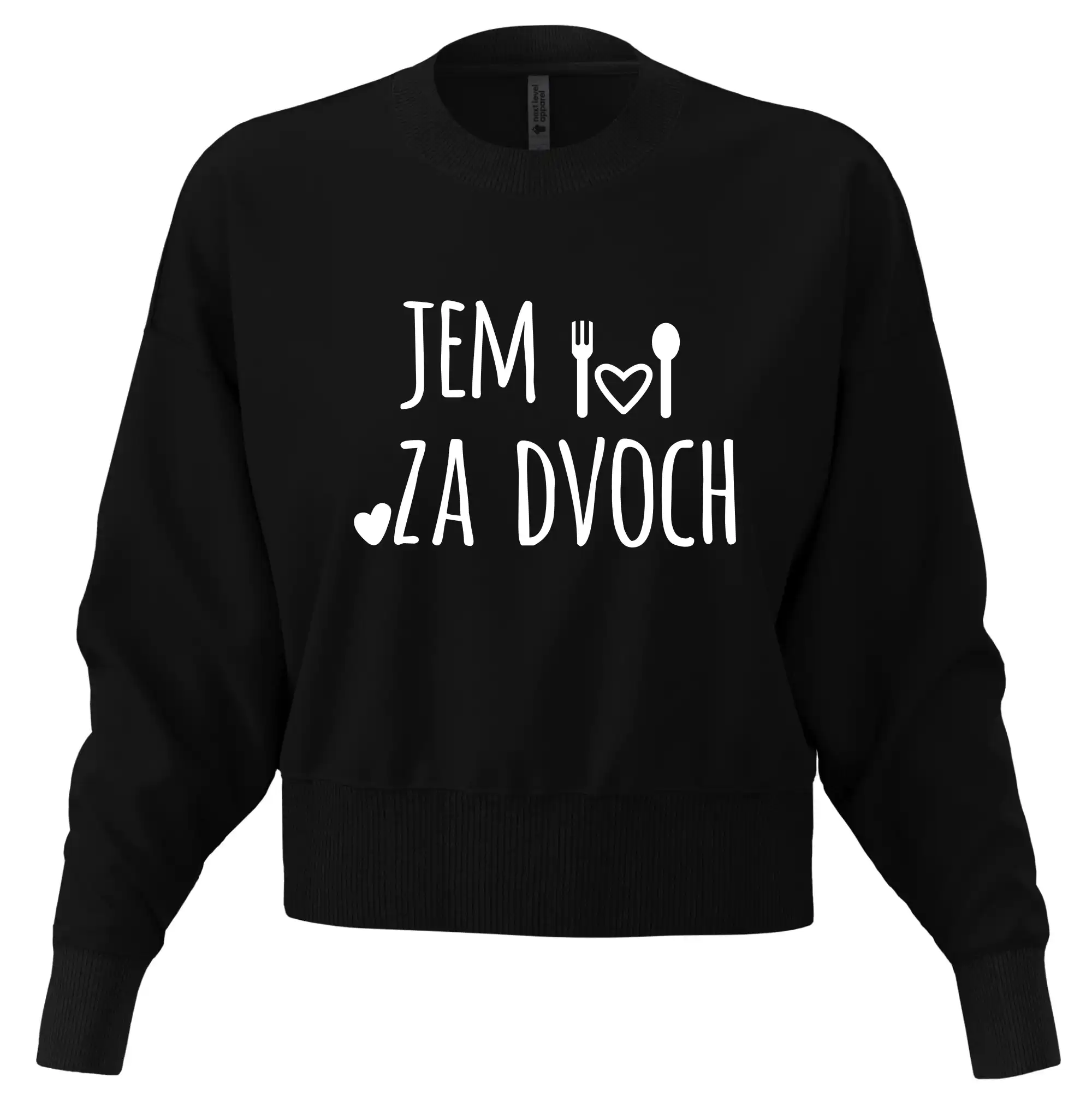 Tričká pre tehotné - Jem za dvoch - Mikina oversize crop OVERSIZE