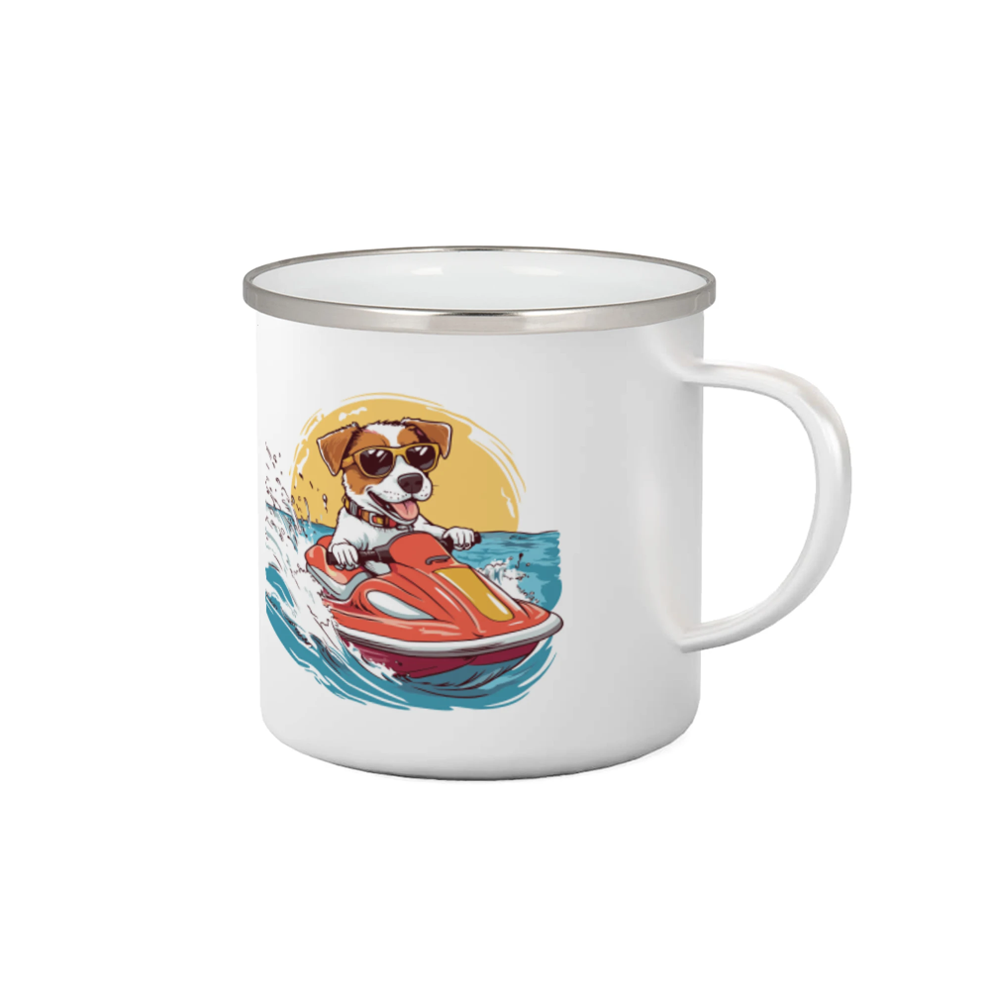 Jack Russell Teriér na tričku - Jack russell teriér na vodnom skútri - Plecháčik