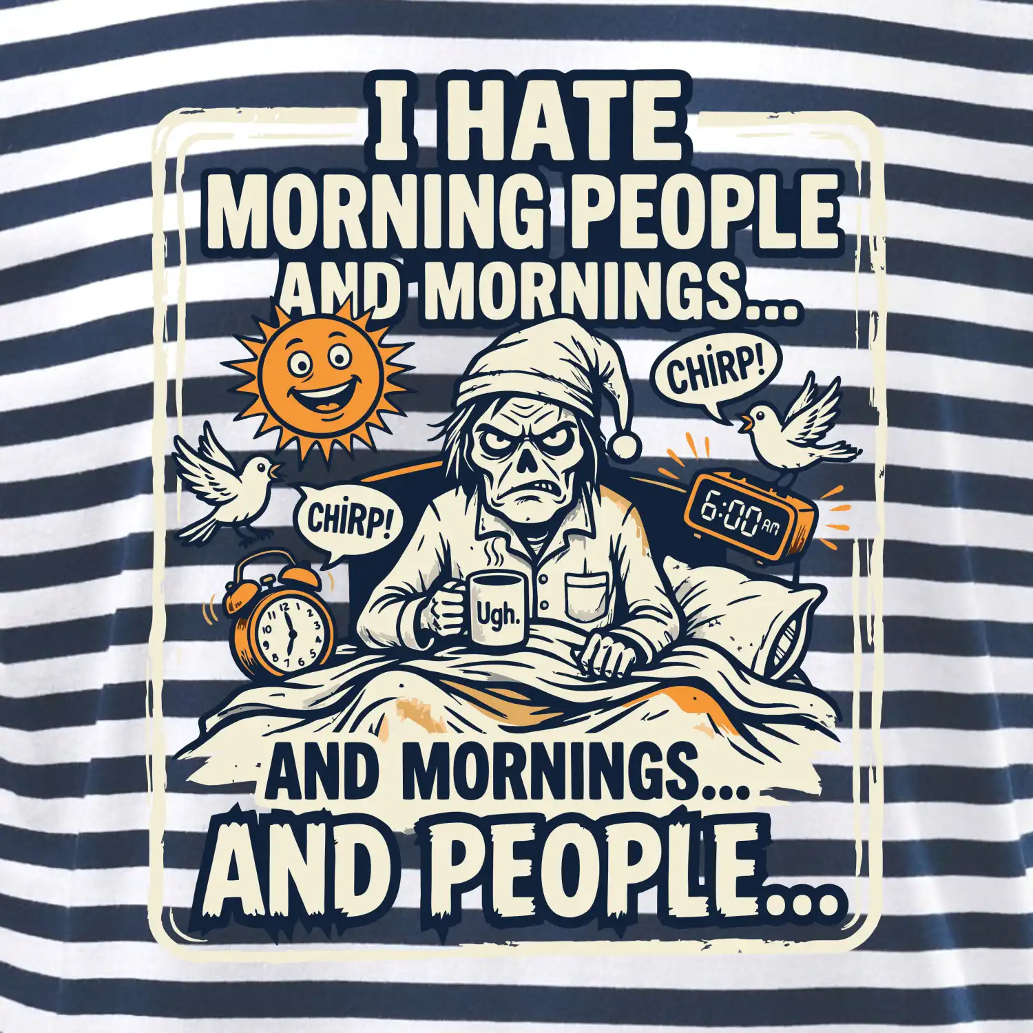 i hate morning people and mornings.... and people... - barevný obrázek
