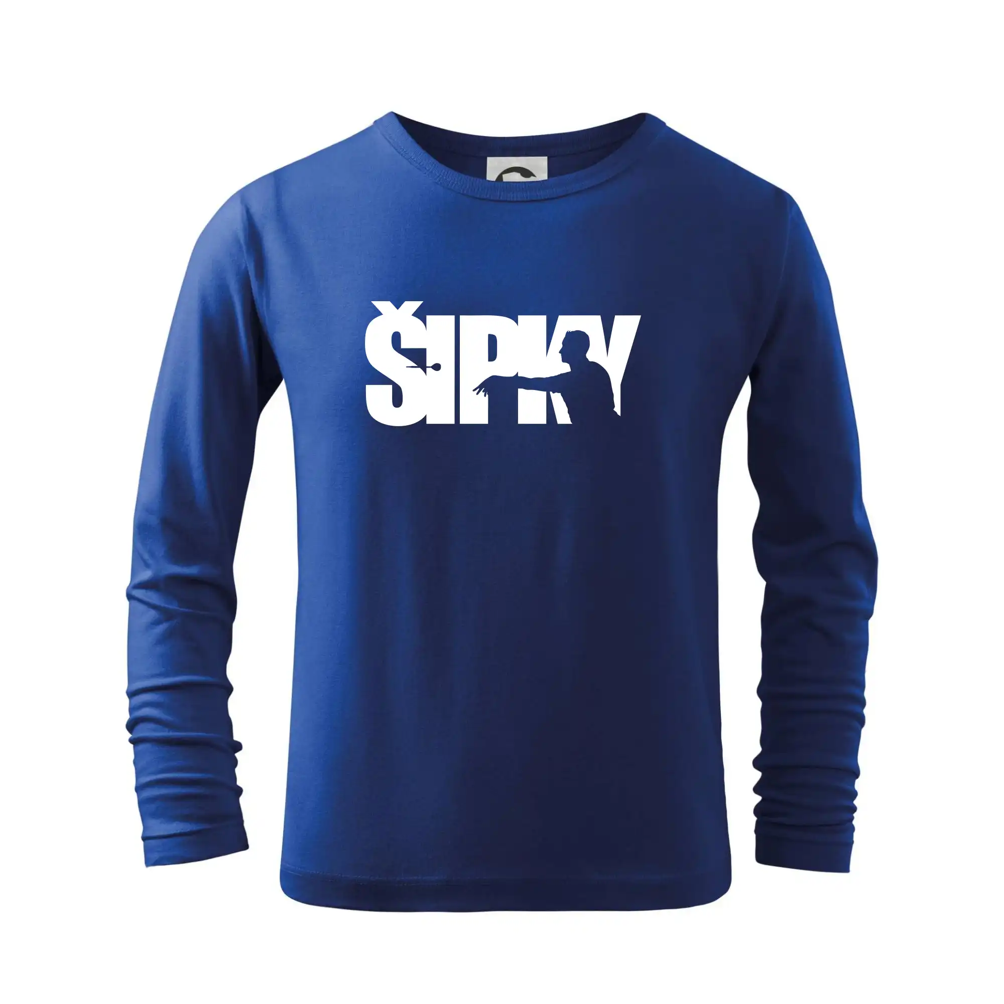 Šipky - nápis se šipkařem