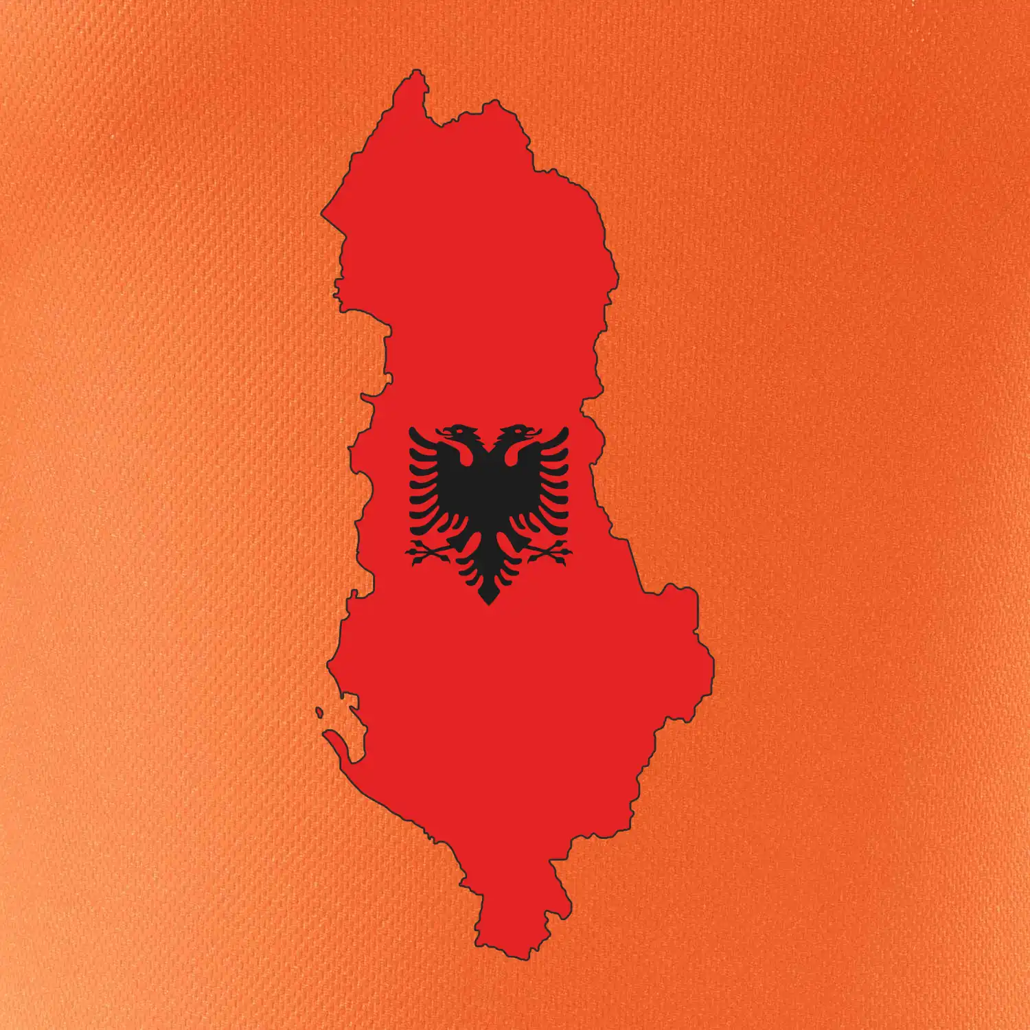 Albánie mapa a znak