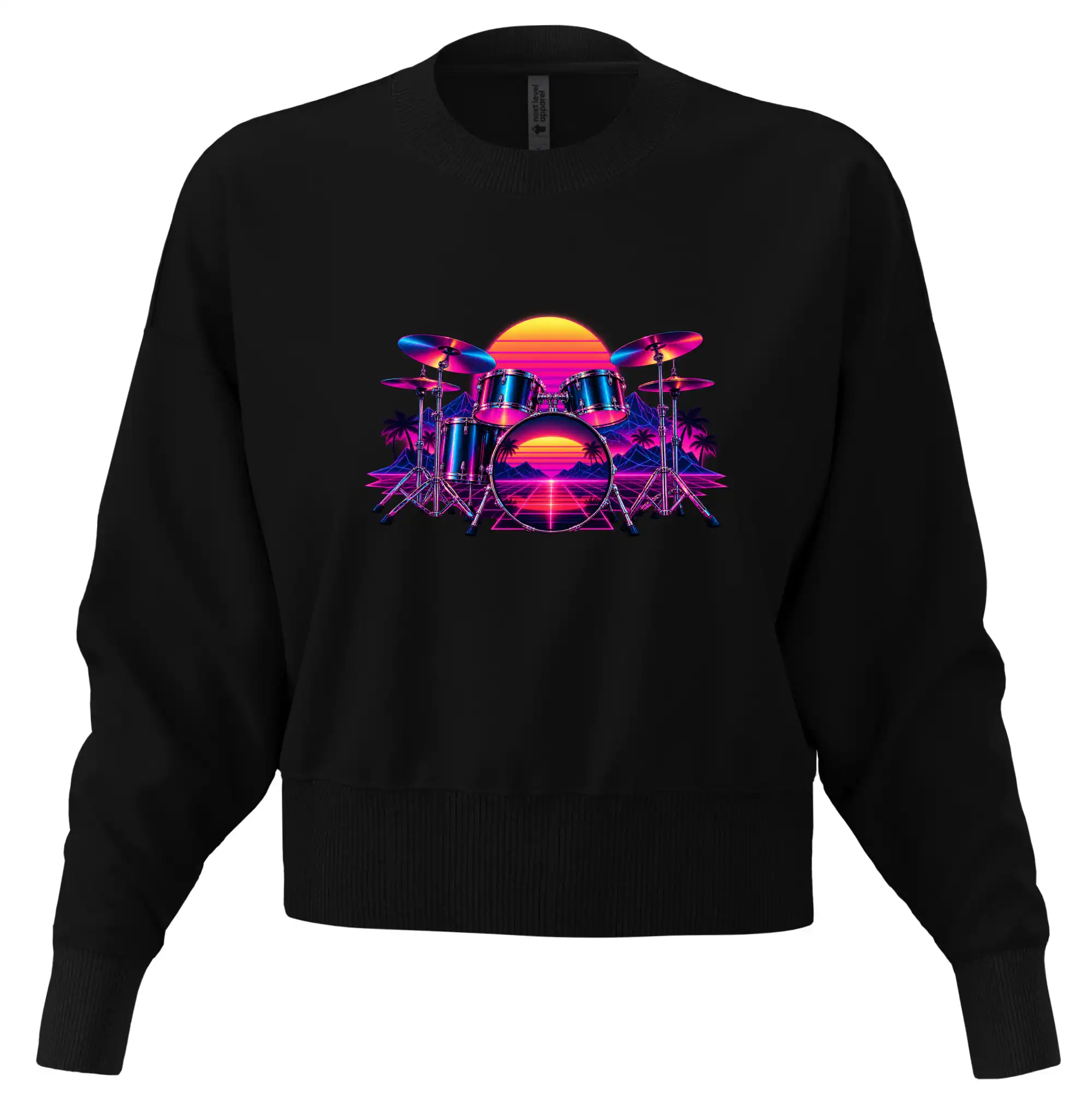 Neonová bicí souprava - synthwave osmdesátá léta