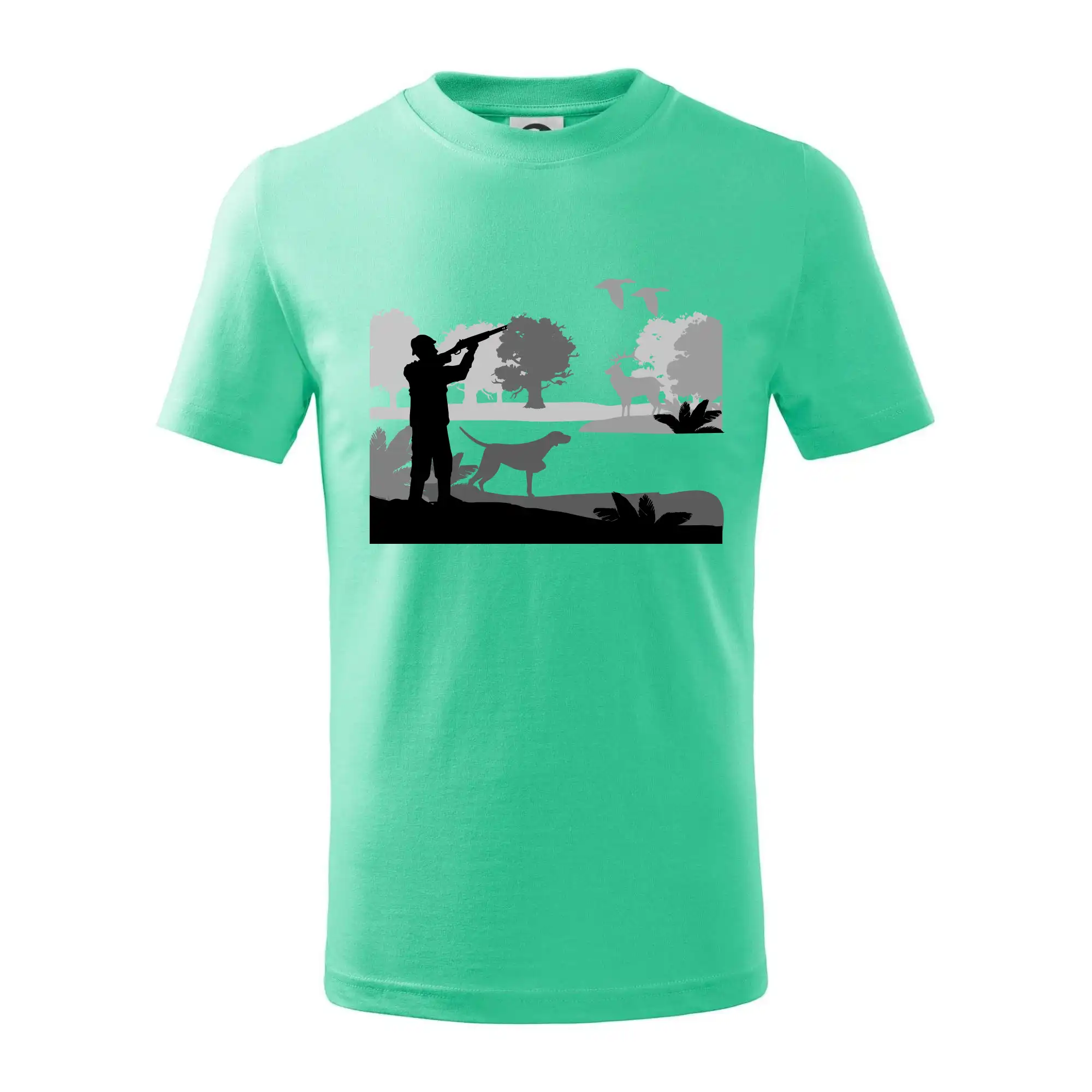 Lovec a ohař v lese