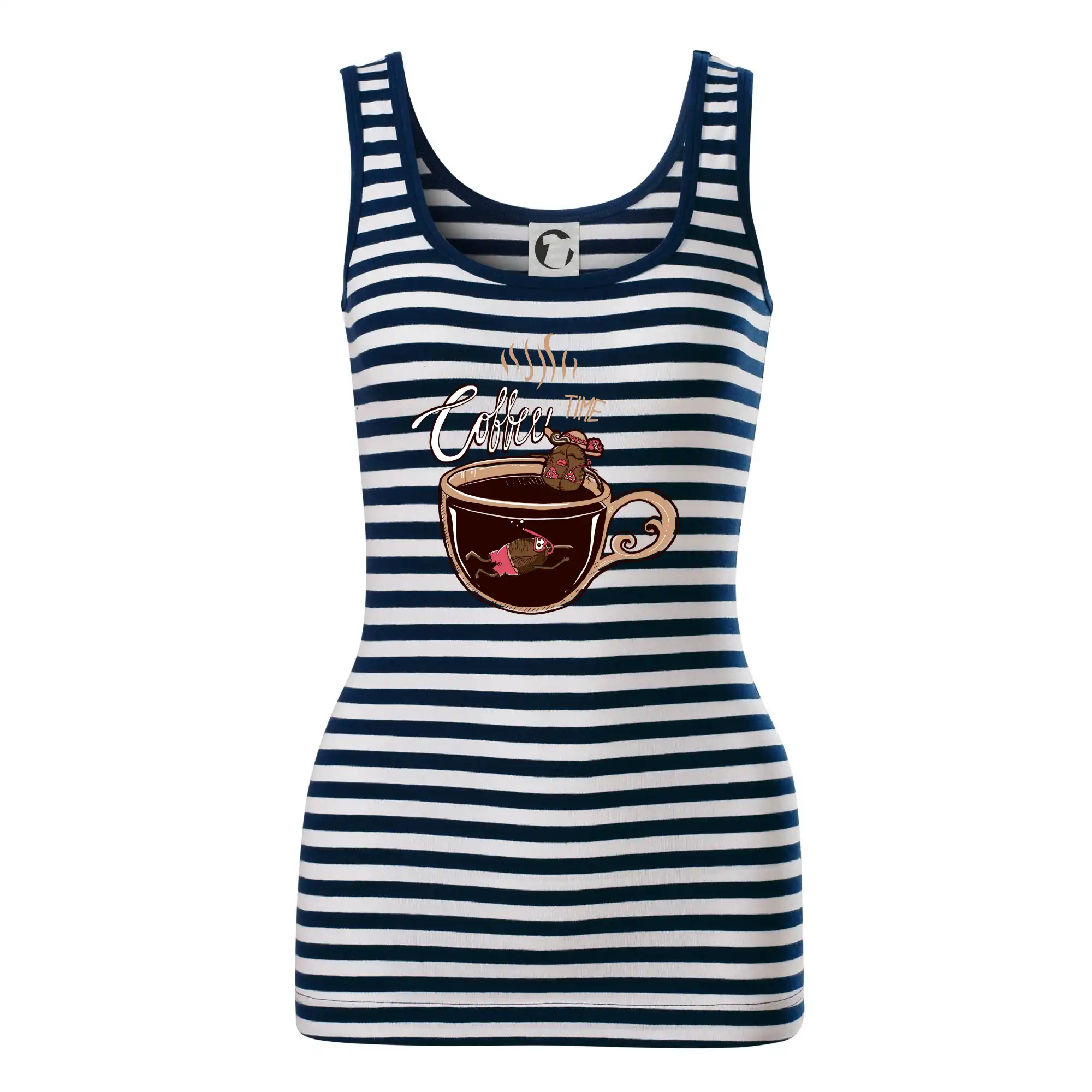 Motívy pre baristu a milovníkov kávy - Coffee time bath (Pecka design) - Sailor tielko na vodu