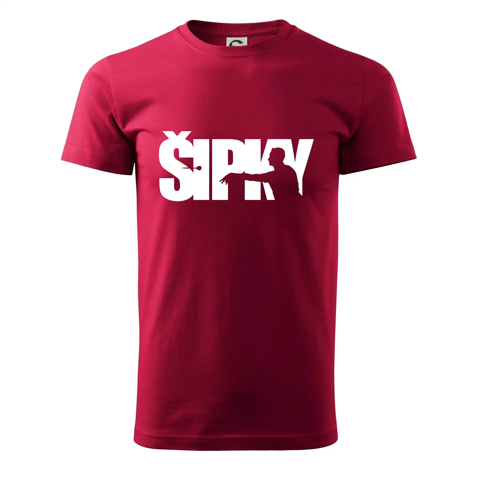 Šipky - nápis se šipkařem