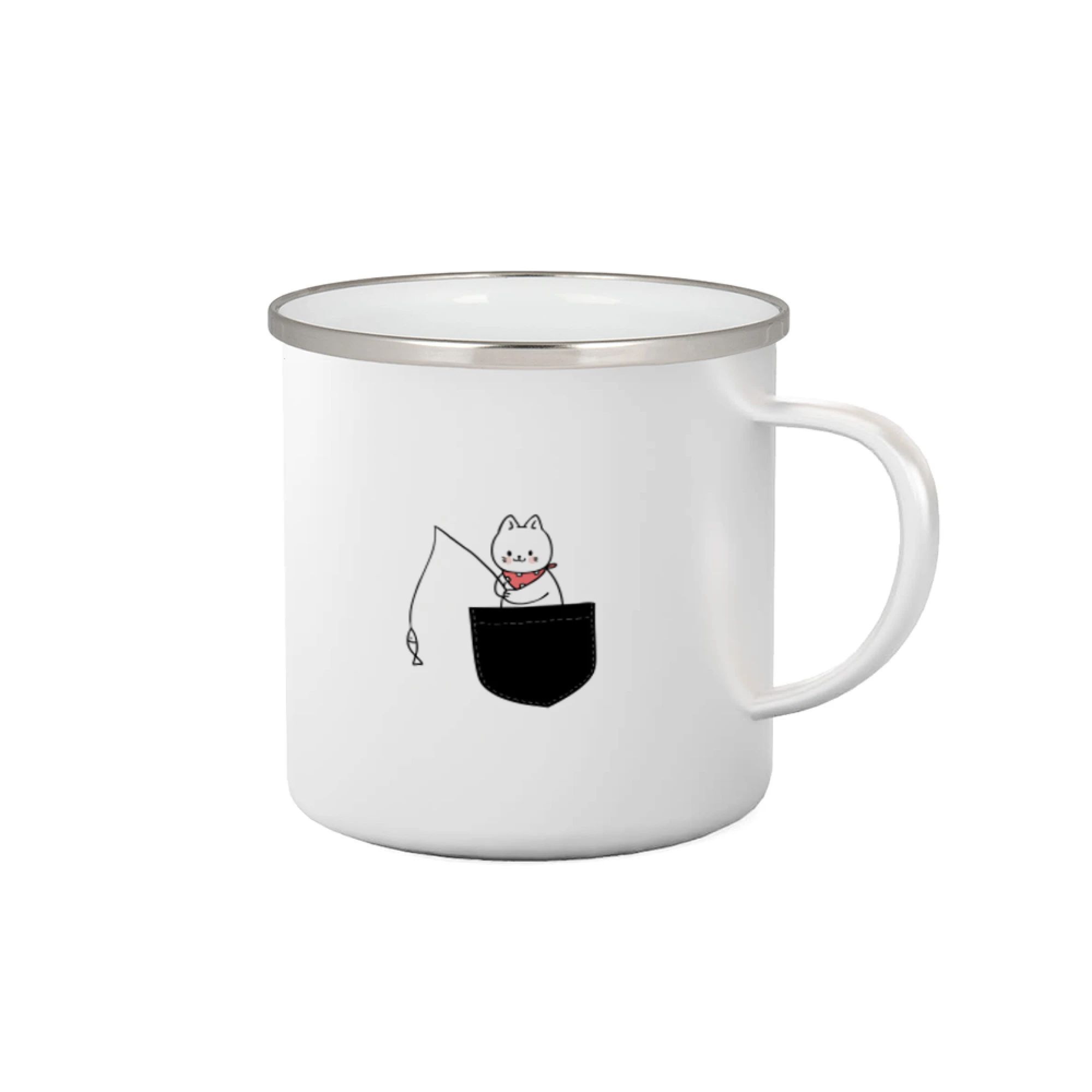 Vtipná tričká s mačkou - Mačka s rybou vo vrecku - Plecháčik