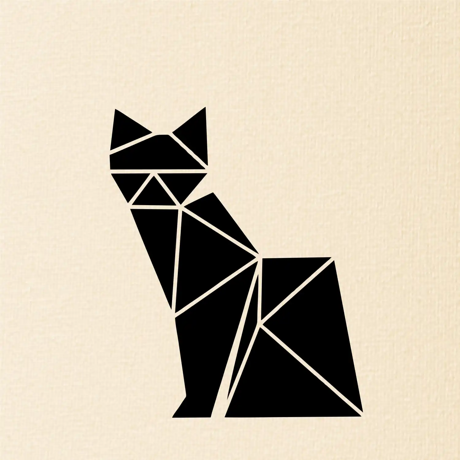 Origami kočka z boku