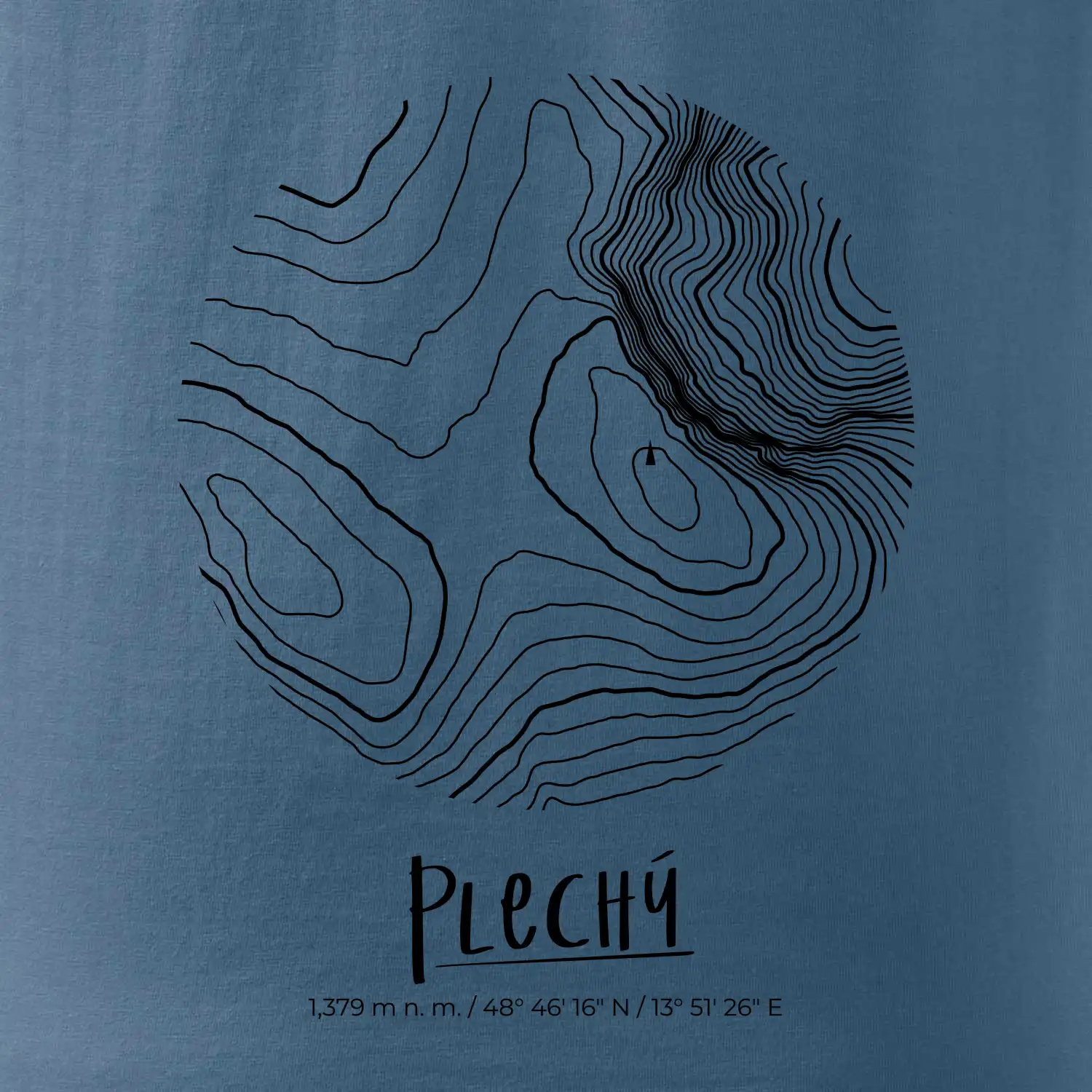 Plechý - vrstevnice v kruhu