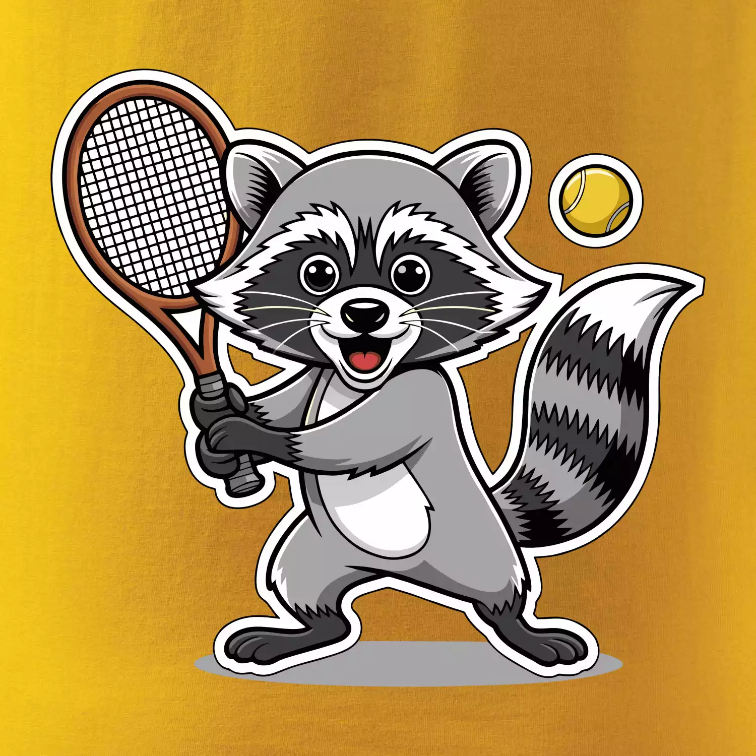 Mýval hraje tenis kreslený