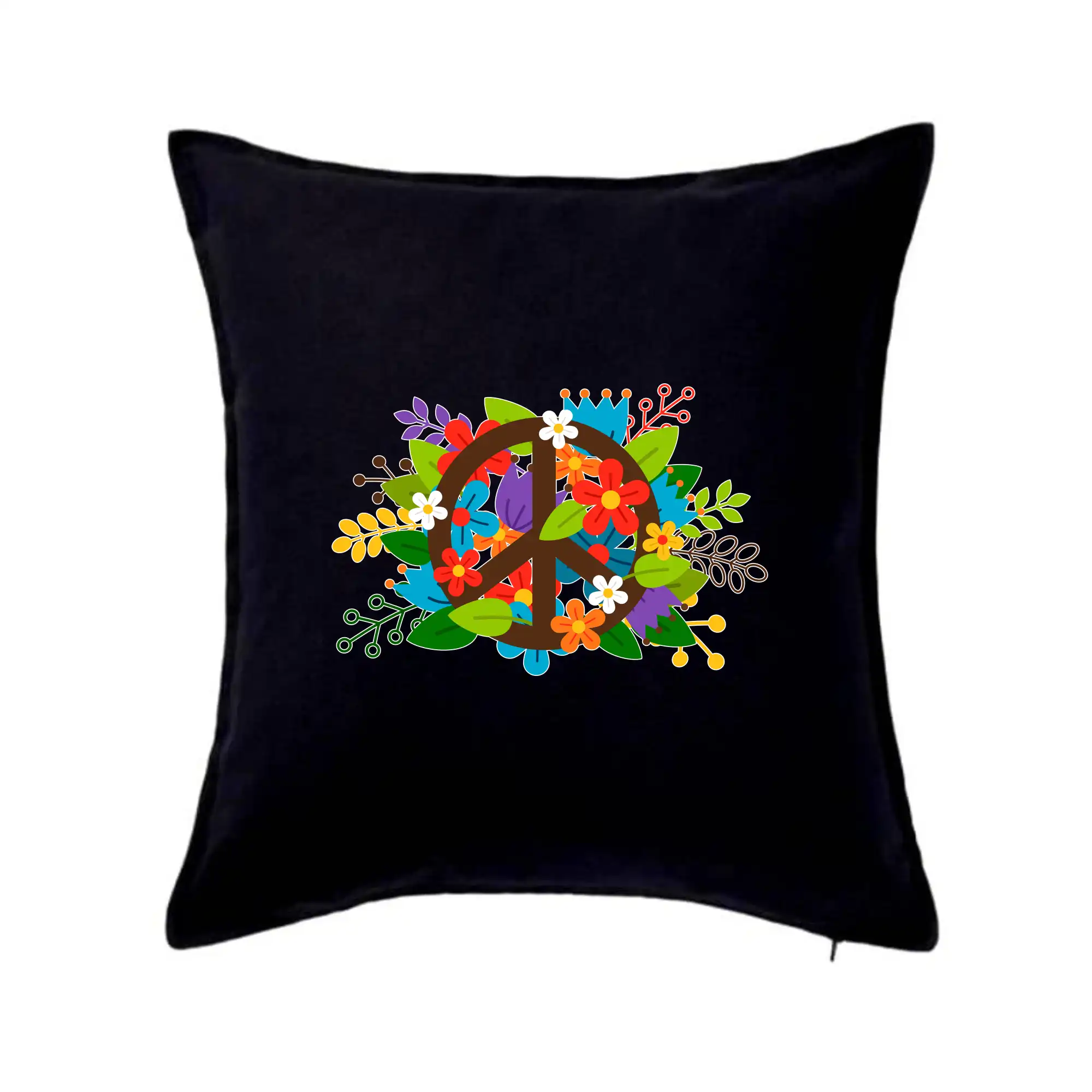 Peace symbol prorostlý květinami