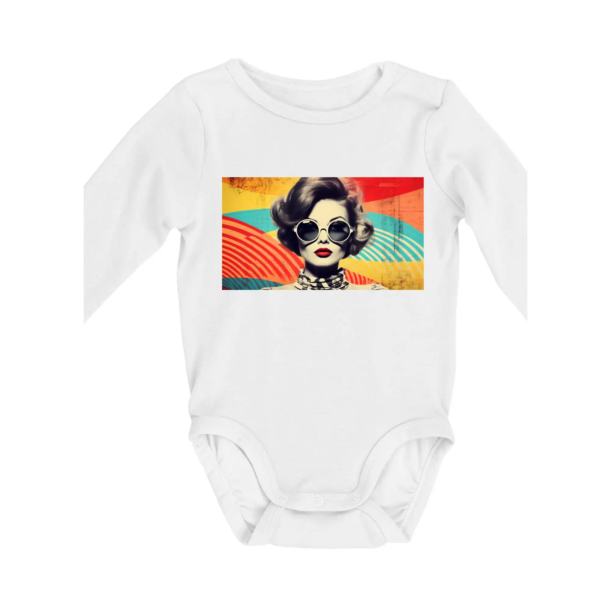 Grafické tričká - Retro žena - Body dojčenské s dlhým rukávom