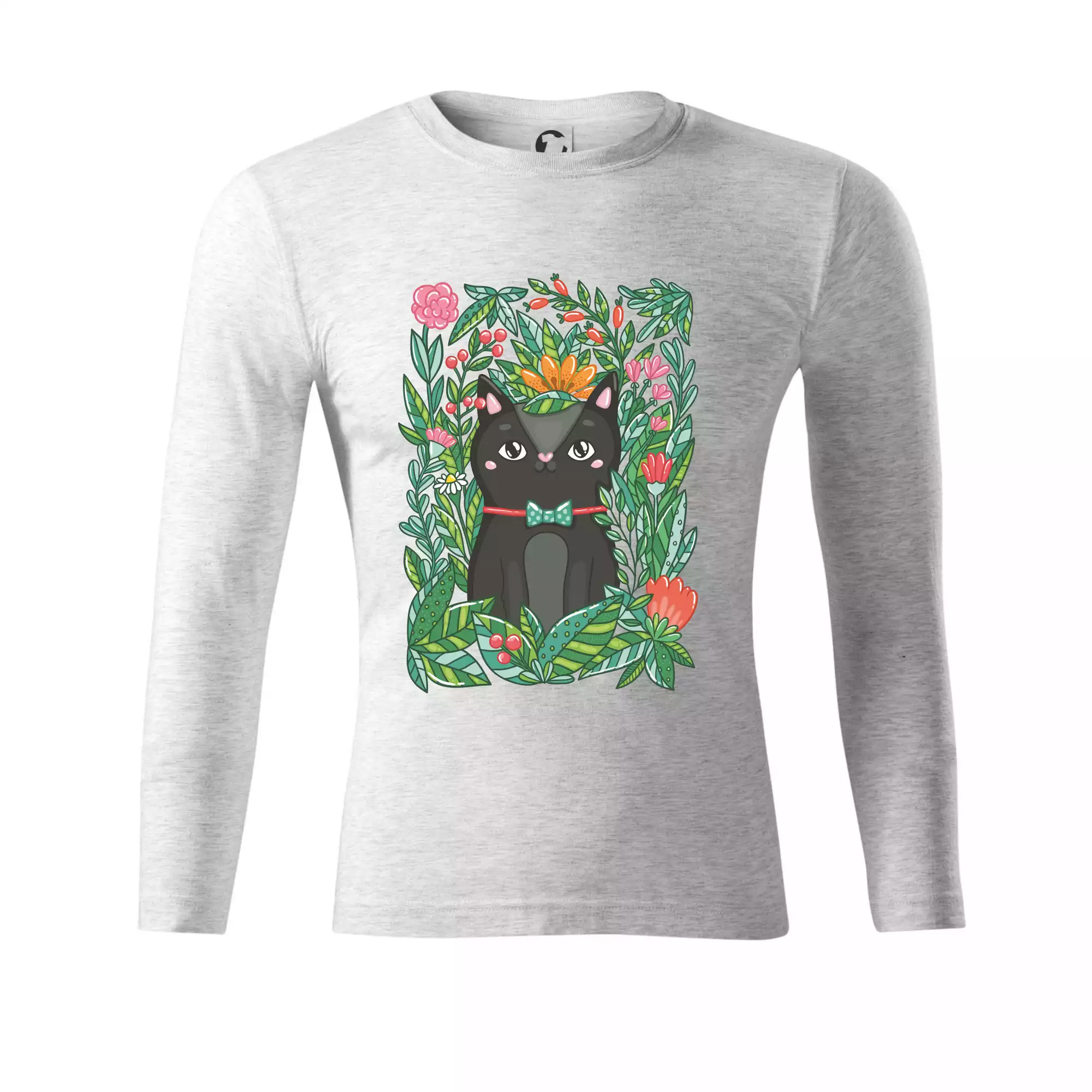 Kočka s květy malovaná