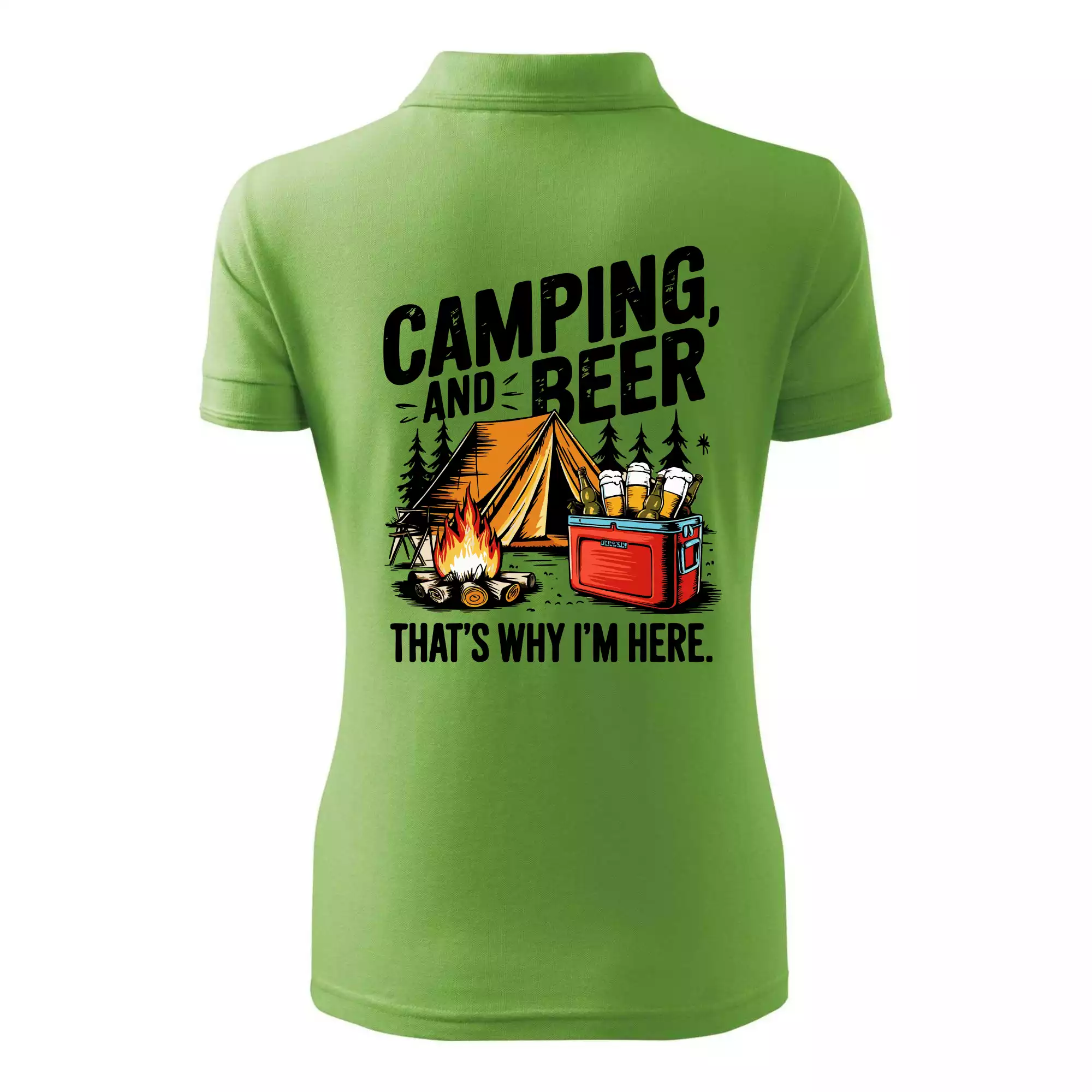 Černý nápis nápis Camping and beer