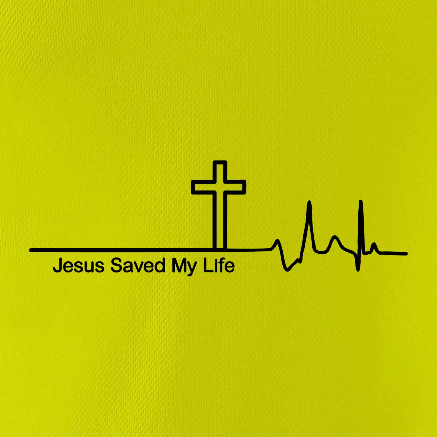 Jesus Saved My Life kříž ekg