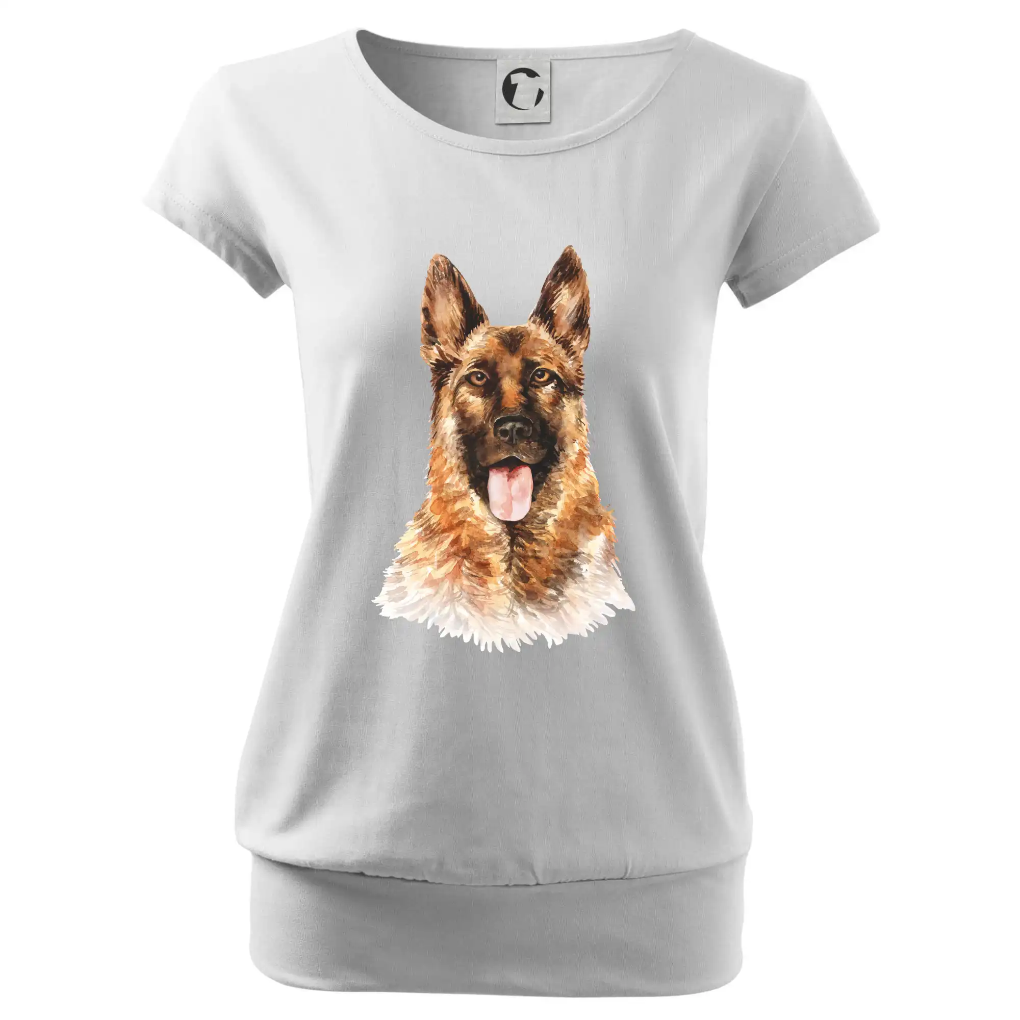 Nemecký ovčiak - German shepherd - vodová farba - Voľné tričko city