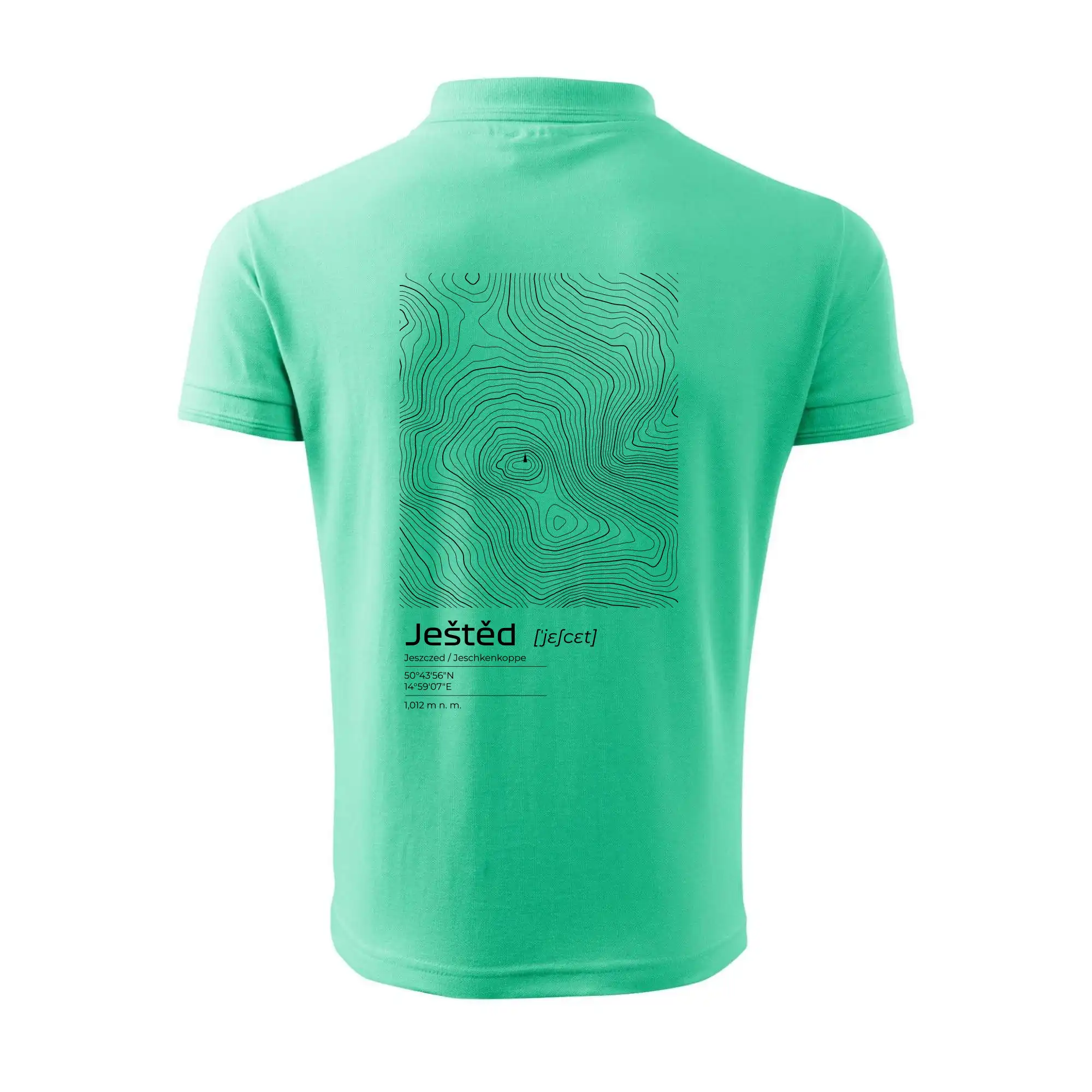 Ještěd - vrstevnice v obdélníku