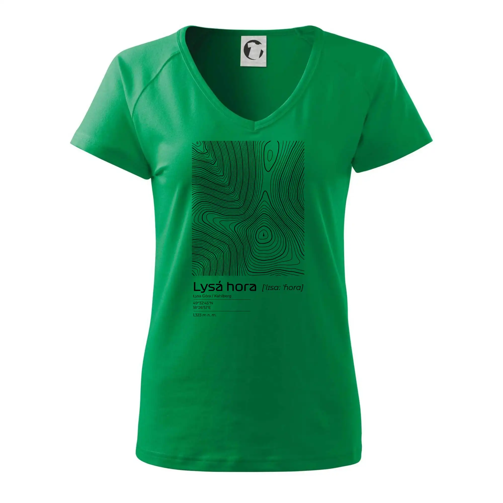 Lysá hora - vrstevnice v obdélníku