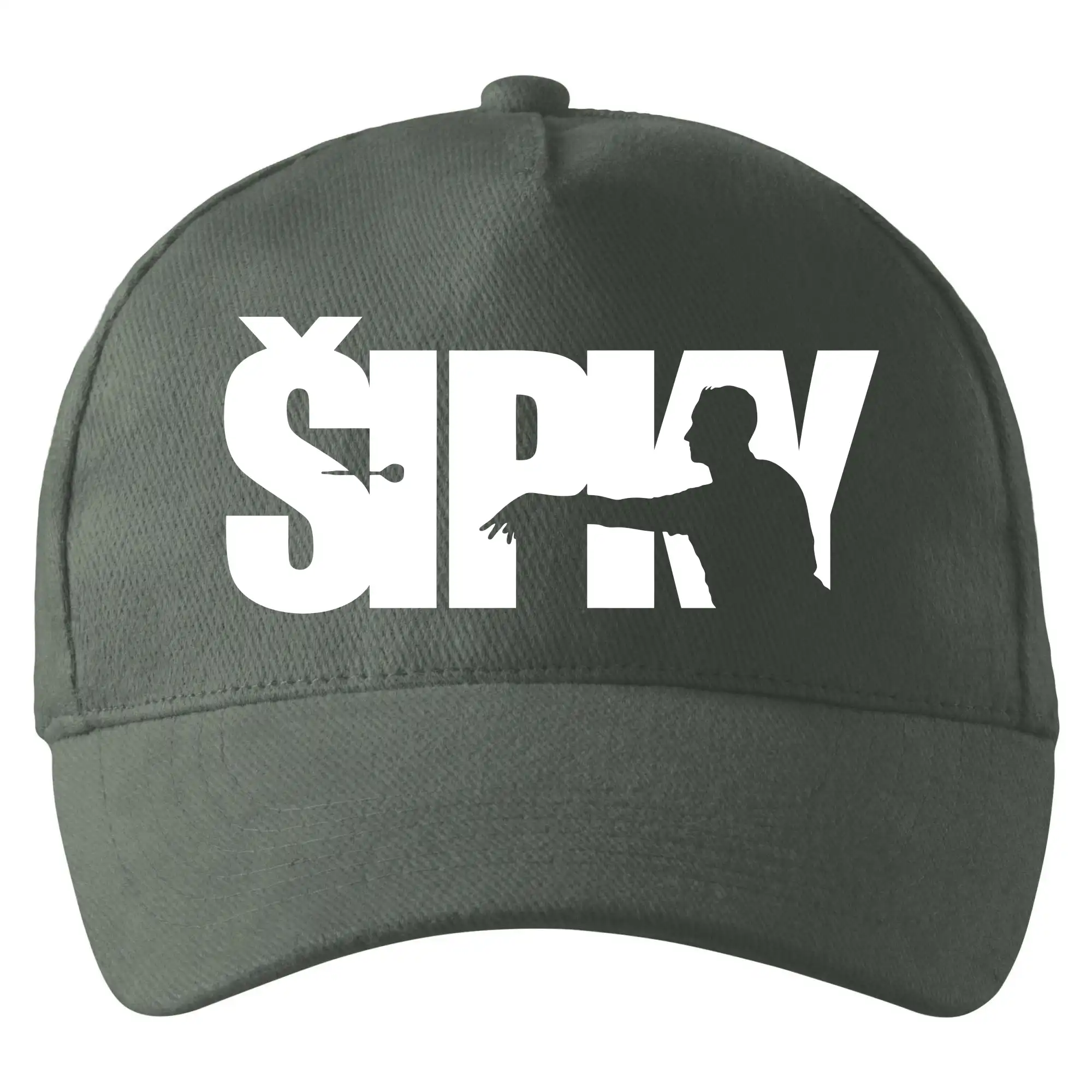 Šipky - nápis se šipkařem