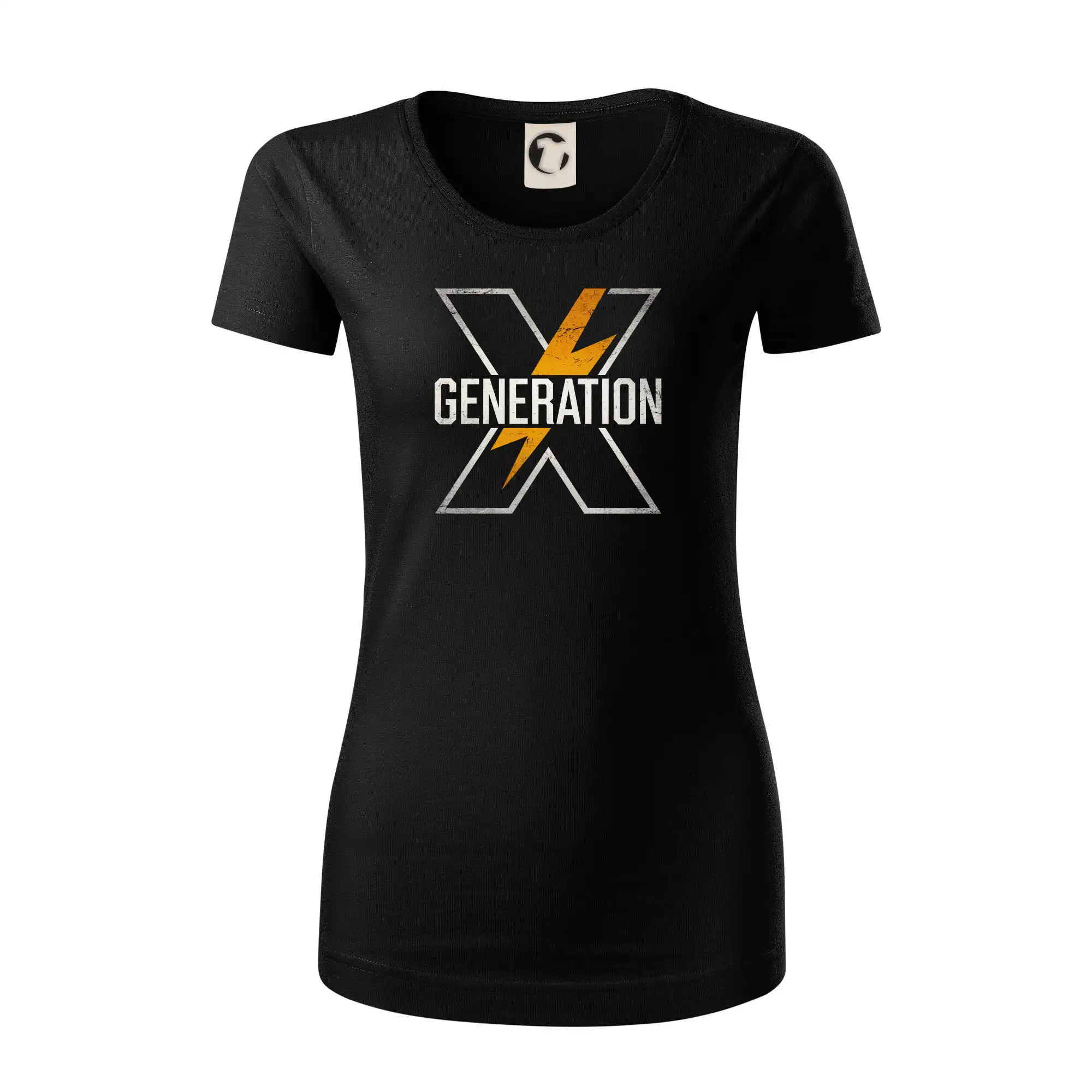 Tričká s motívmi ktoré frčia na internete - Generace X (Gen X) - Oranžové X - Dámske tričko z organickej bavlny Origin (GOTS)