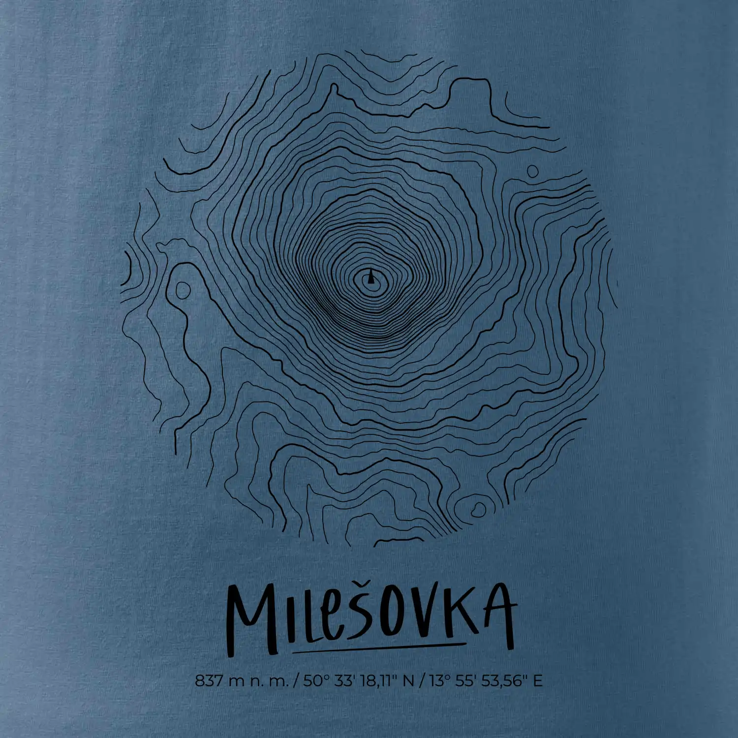 Milešovka - vrstevnice v kruhu