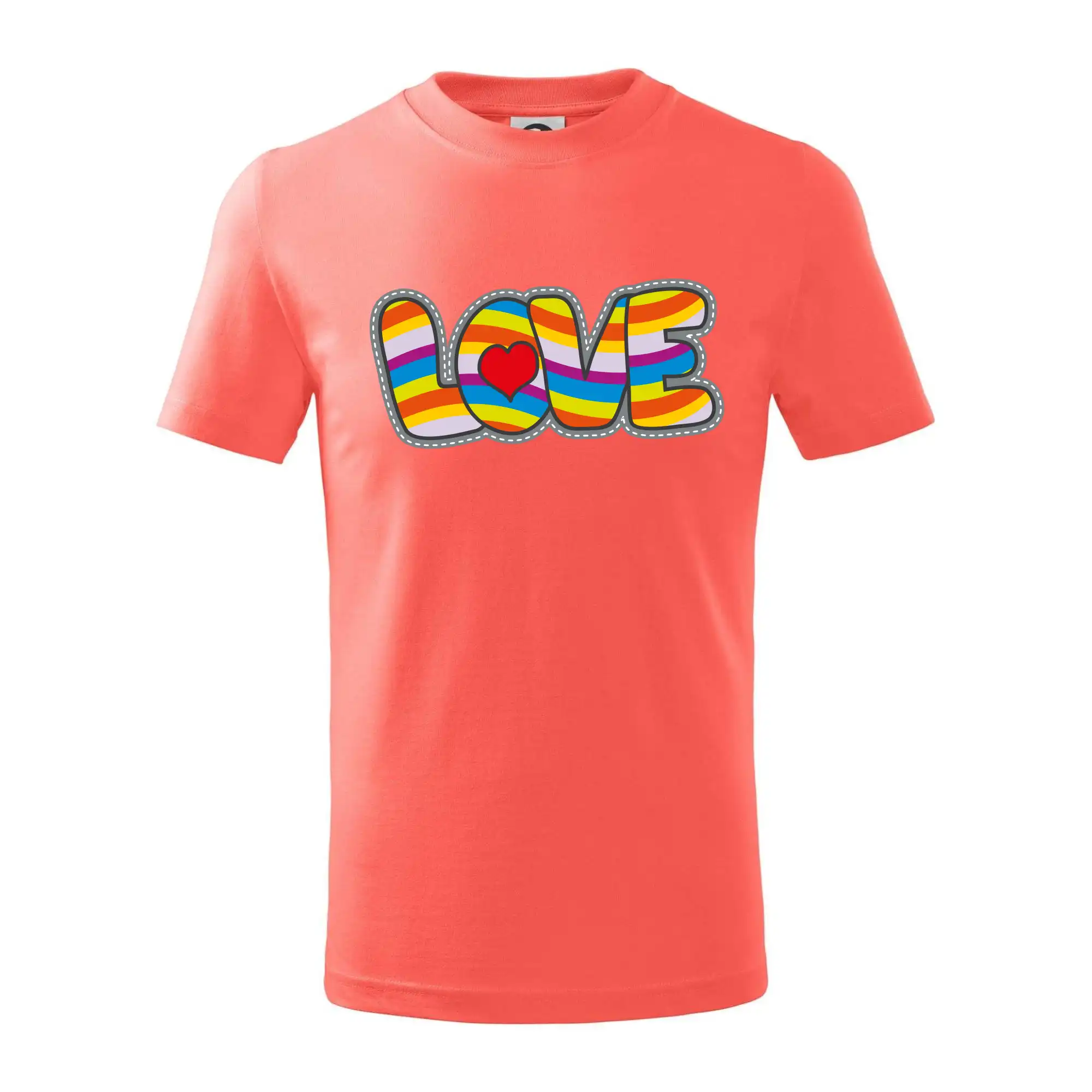 Tričká pre pohodový ľudí - Love nápis dúhový - Tričko detské bavlnené