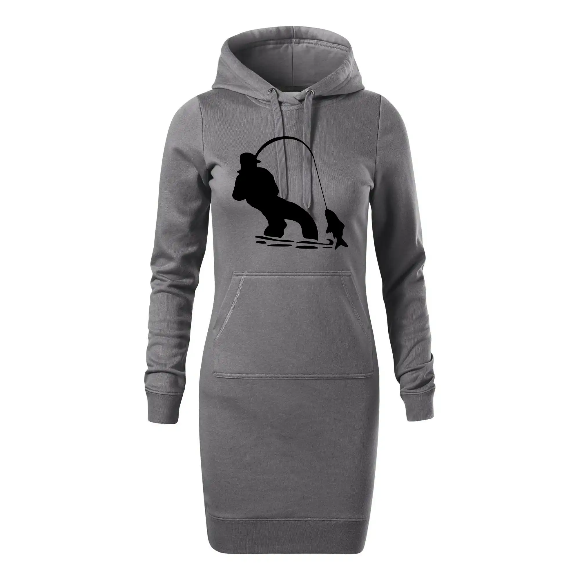 Rybář tahající rybu