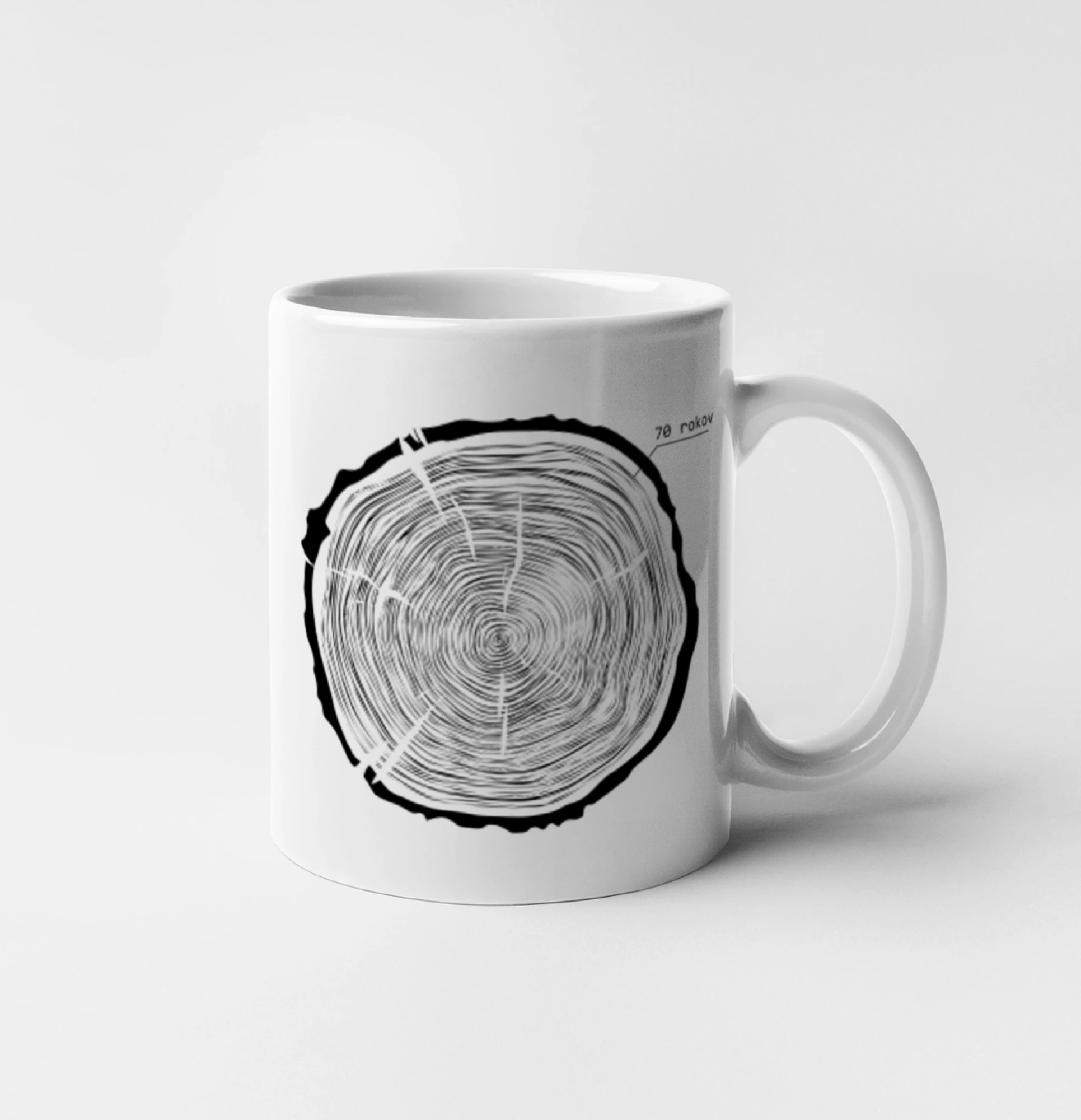 Tričká k narodeninám - 70 rokov - Letokruhy - Hrnček 
