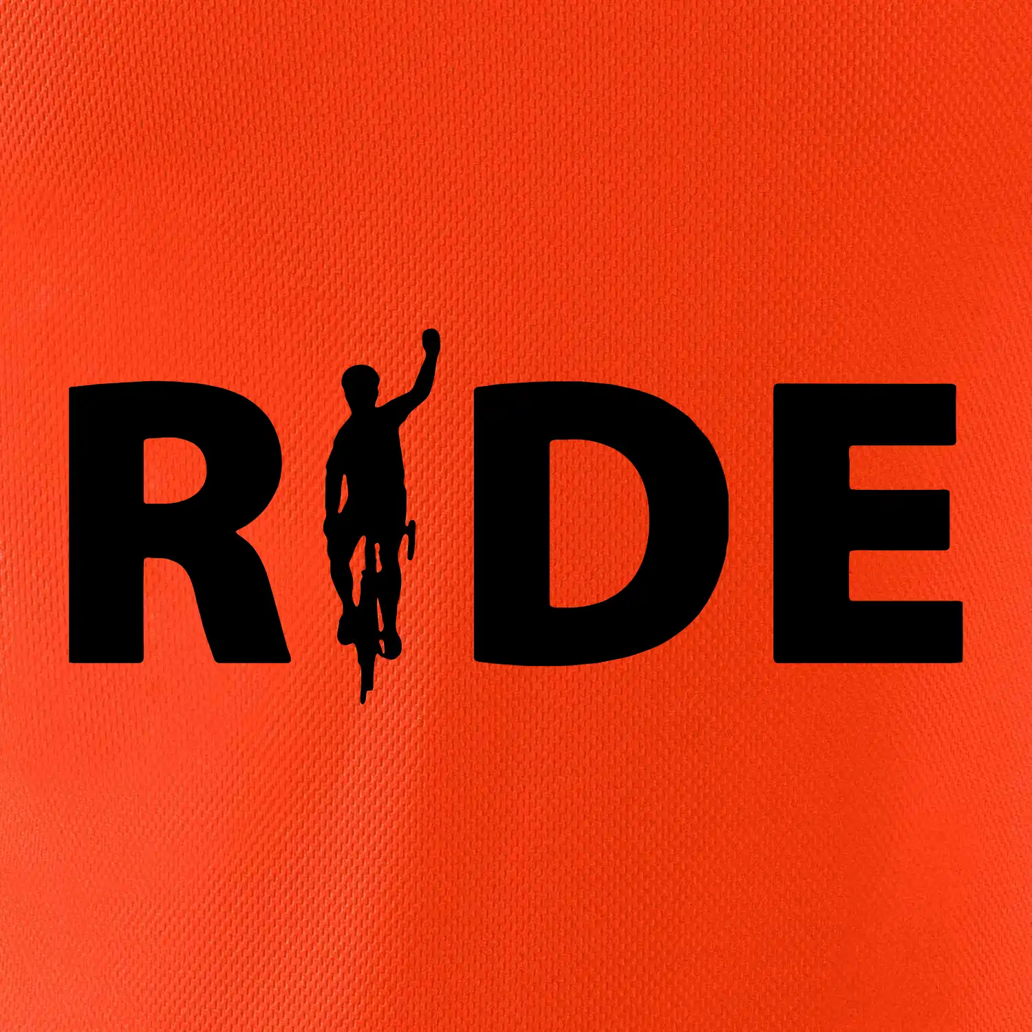 Ride - nápis s cyklistou