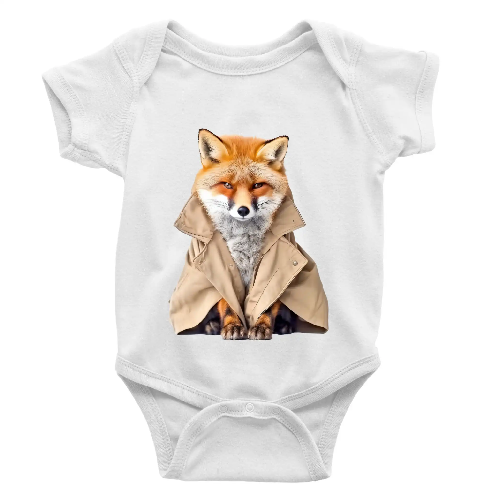 Tričká so zvieratami - Líška v kabáte - Body dojčenské s krátkym rukávom