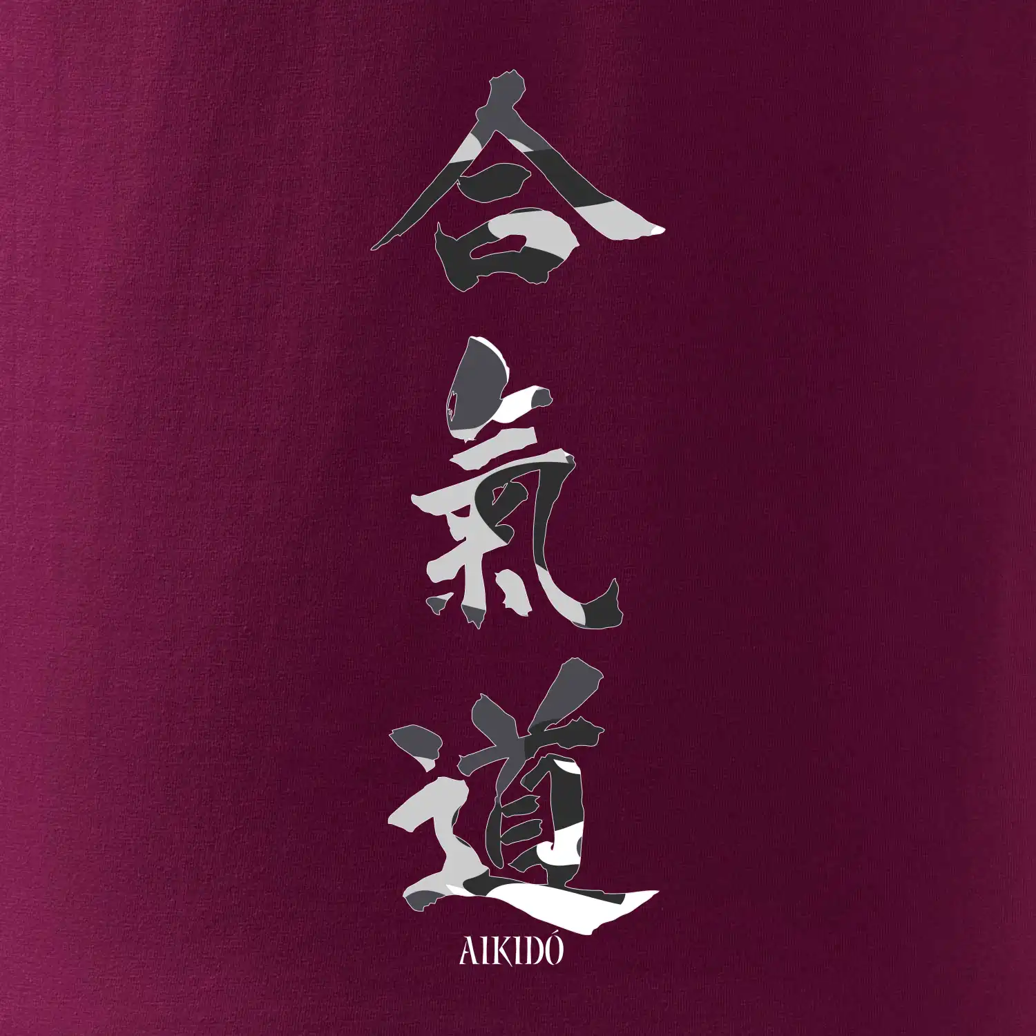 Aikidó maskáčový nápis