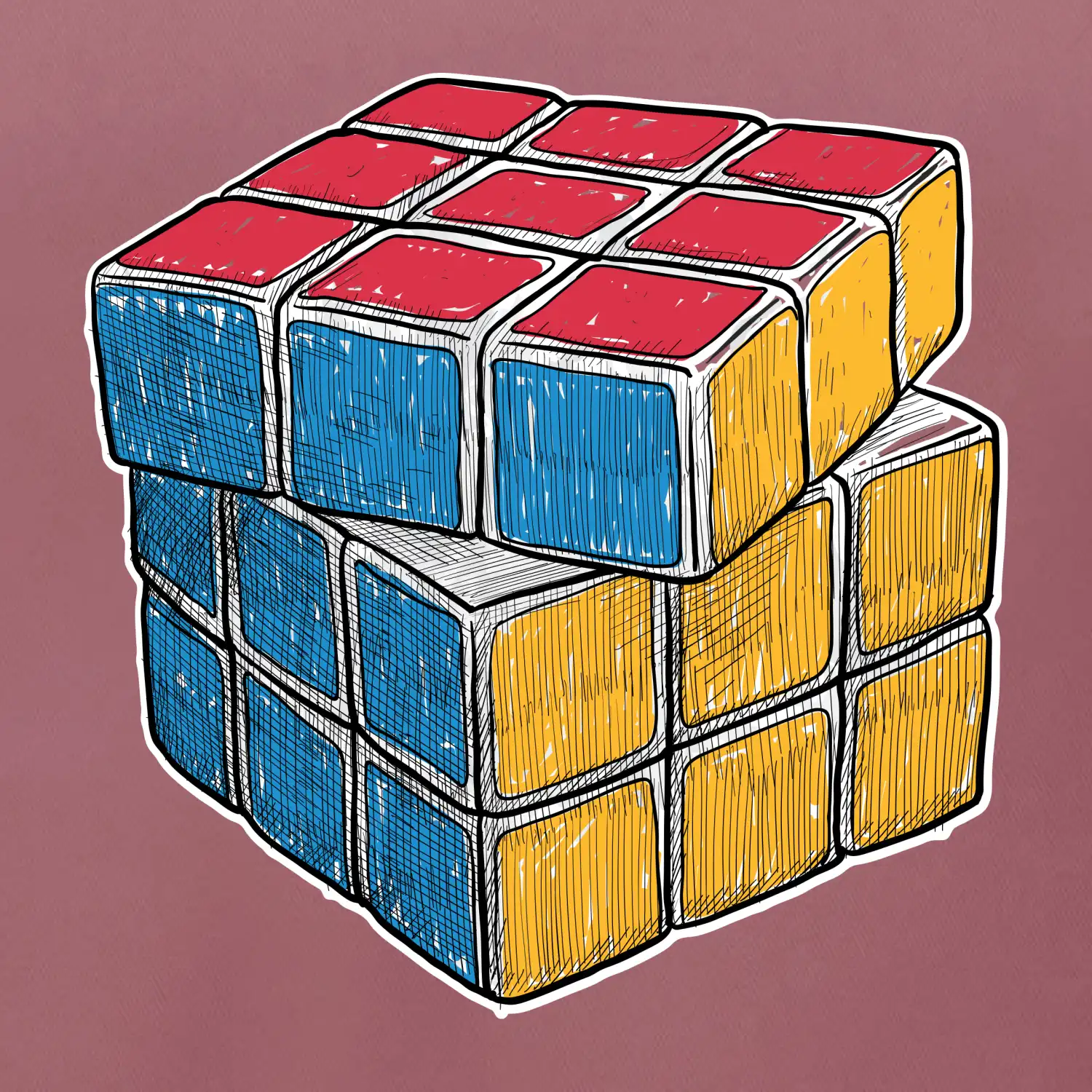 Rubikova kostka kreslená