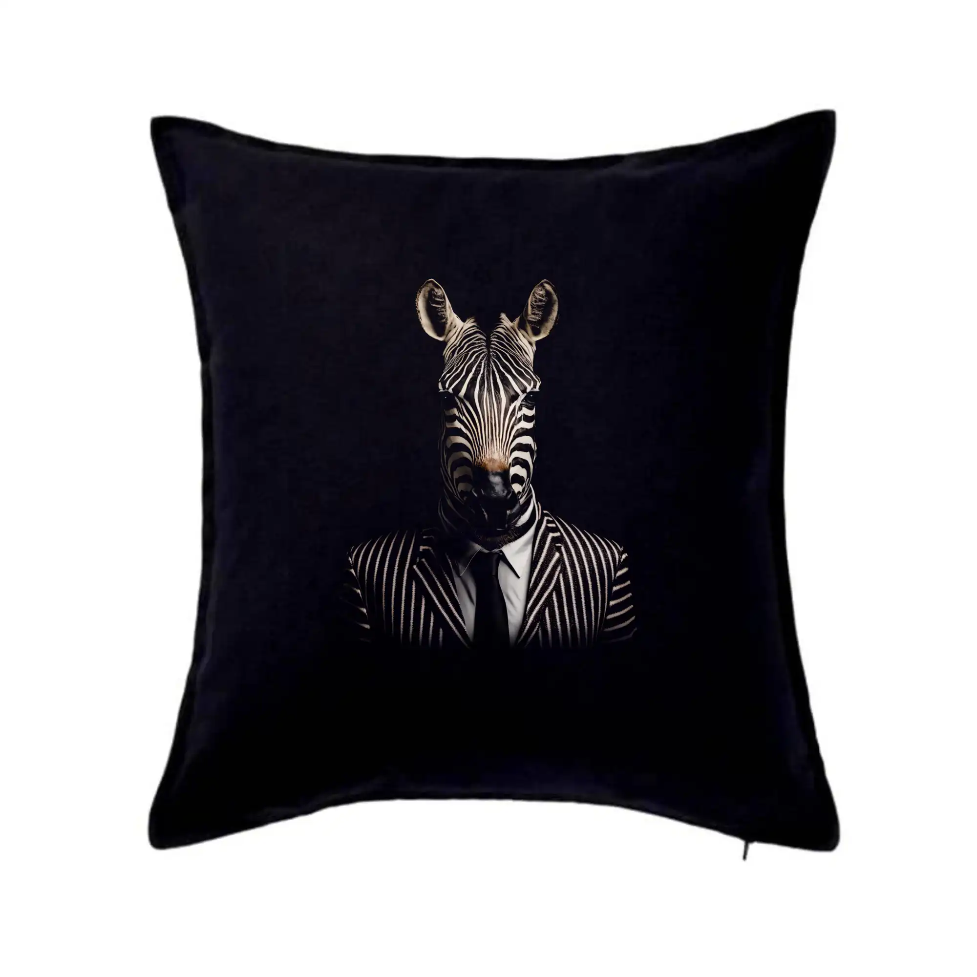 Tričká so zvieratami - Zebra v obleku - Vankúš 50x50