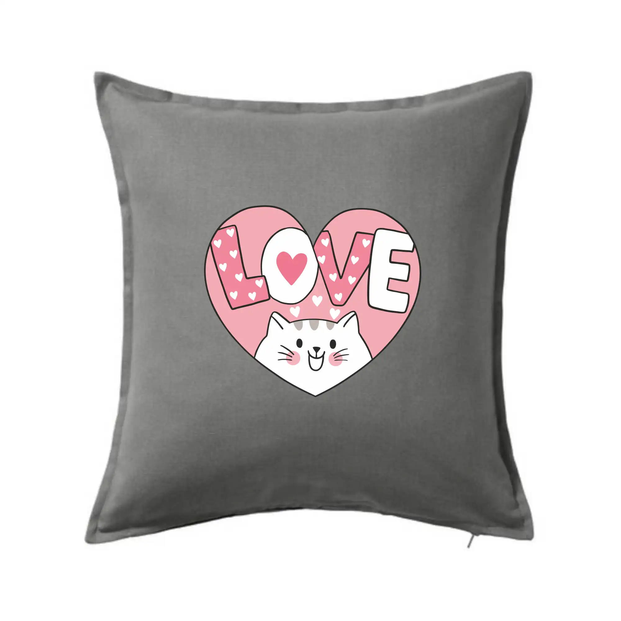 Kočka love - růžové srdce