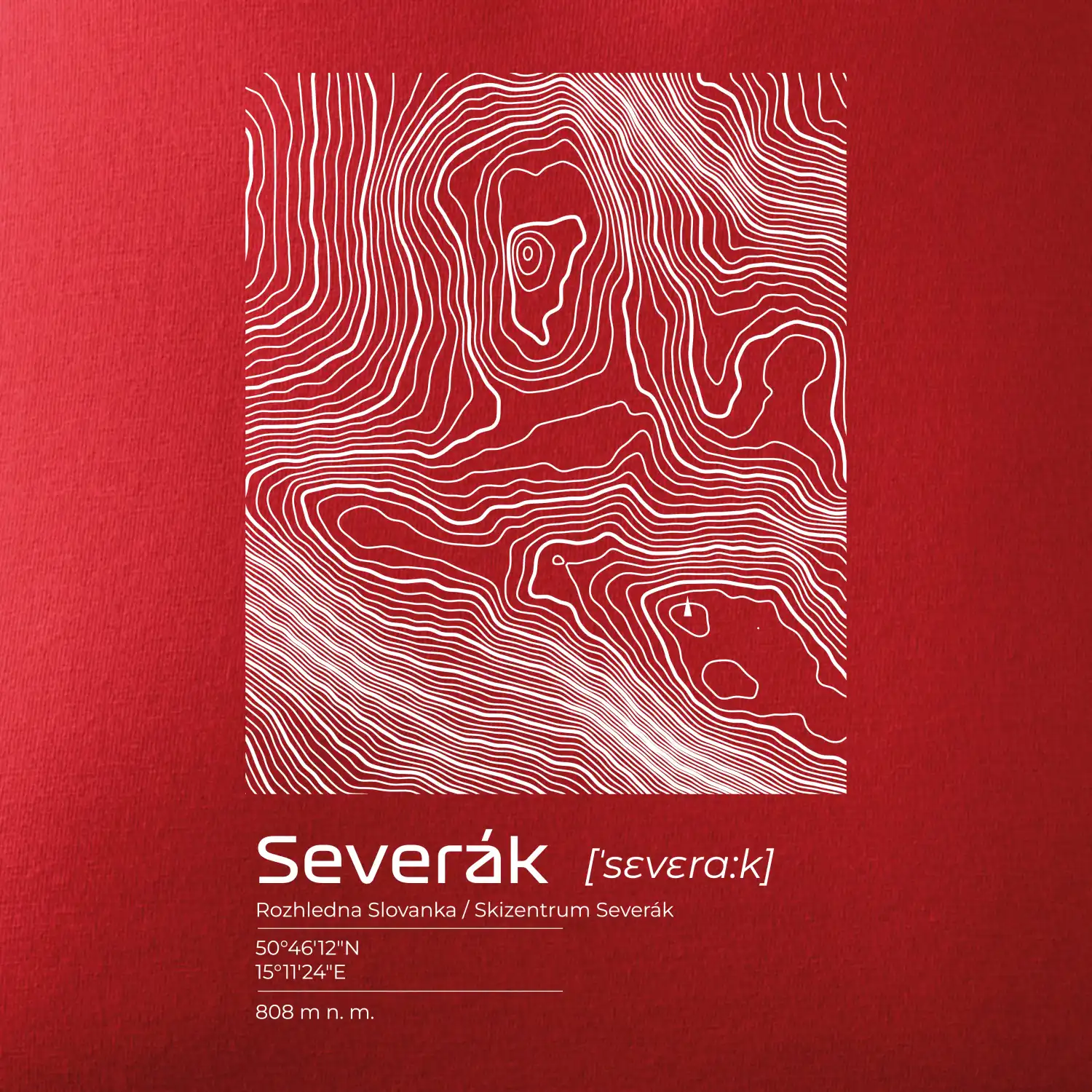 Severák - vrstevnice v obdélníku