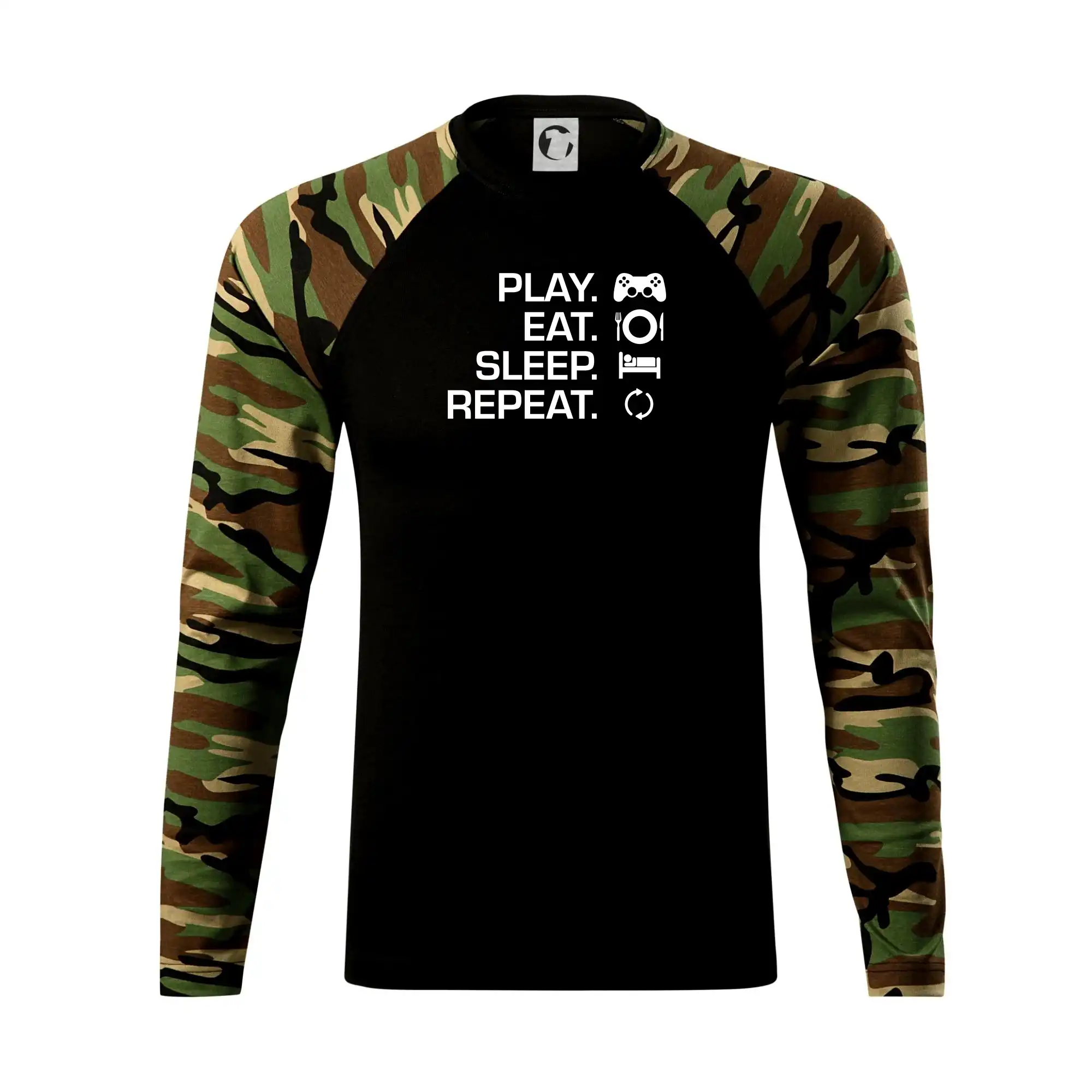 Eat sleep repeat - Play Eat Sleep Repeat game - Camouflage LS