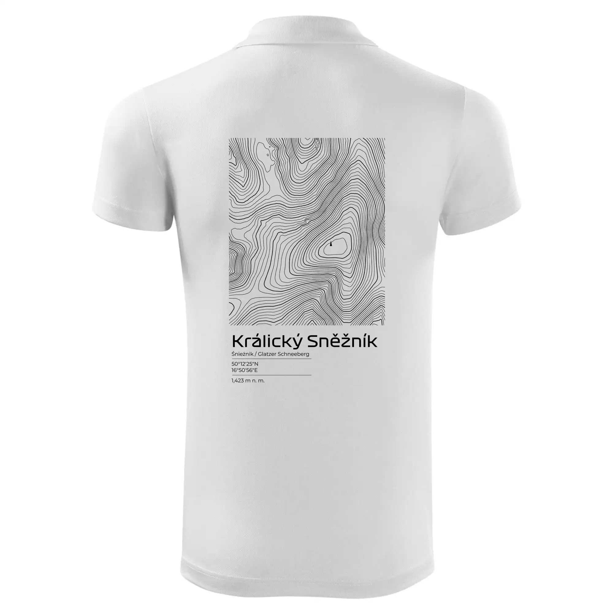 Králický Sněžník - vrstevnice v obdélníku