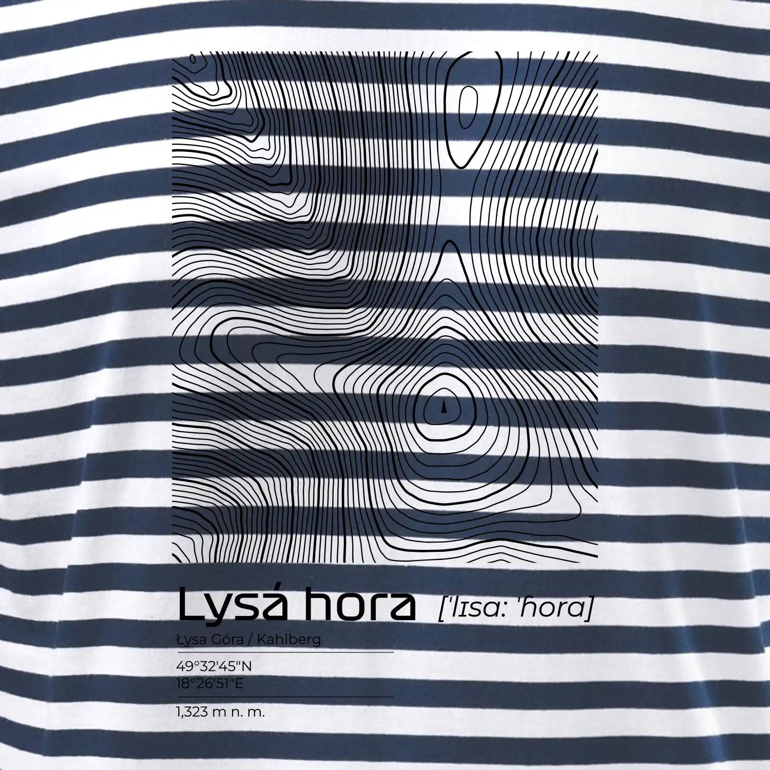 Lysá hora - vrstevnice v obdélníku