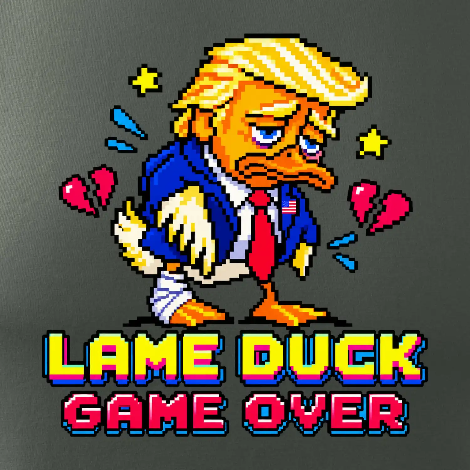 Trump lame duck pixel art game over