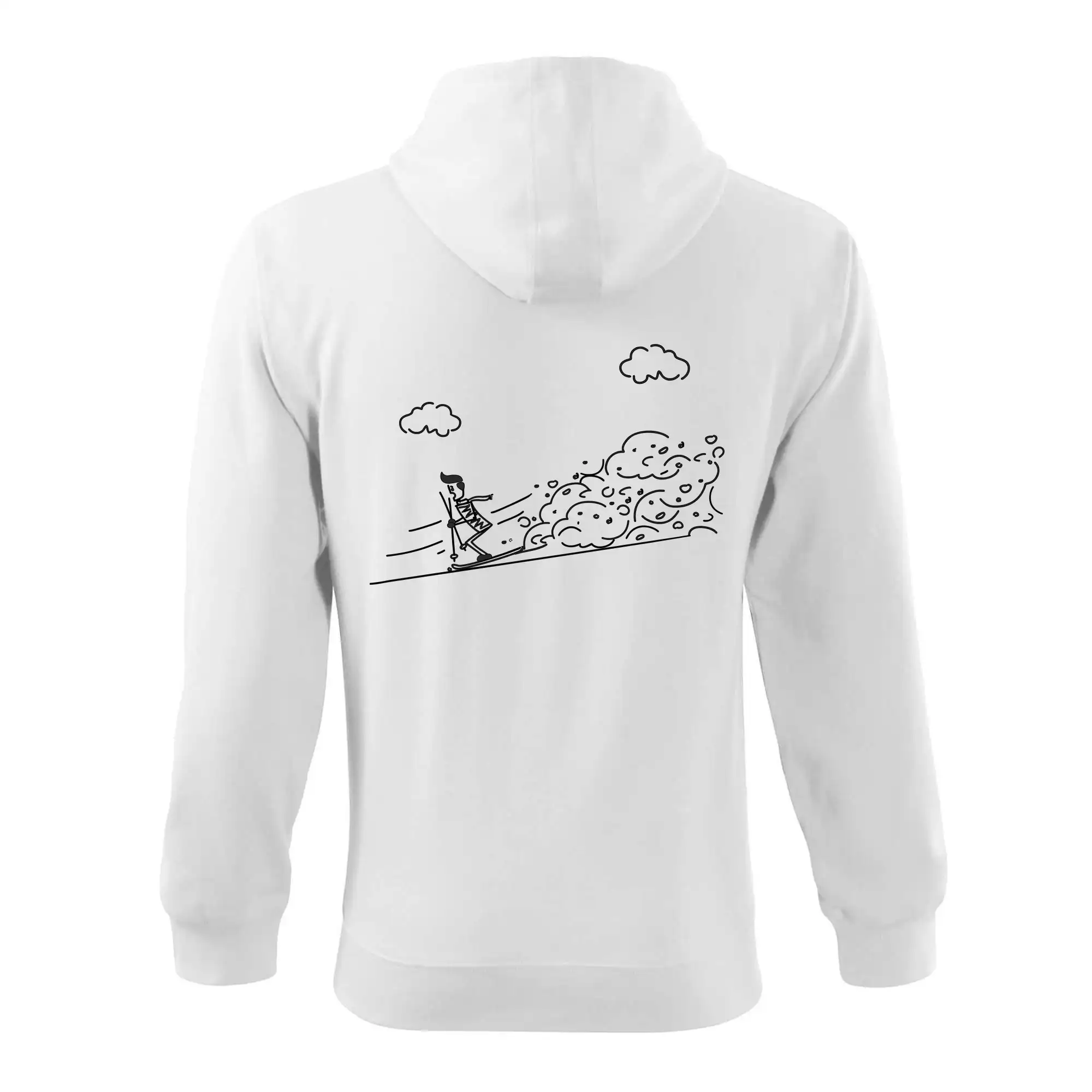 Kreslený lyžař na horách